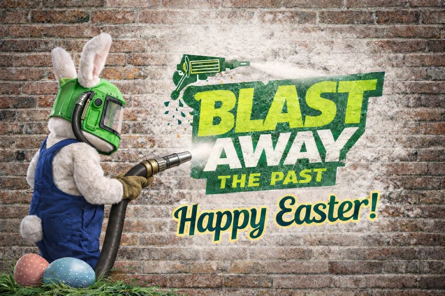 The Easter Bunny came ready to work 🐰💥💨 

Happy Easter from Blast Away the Past!