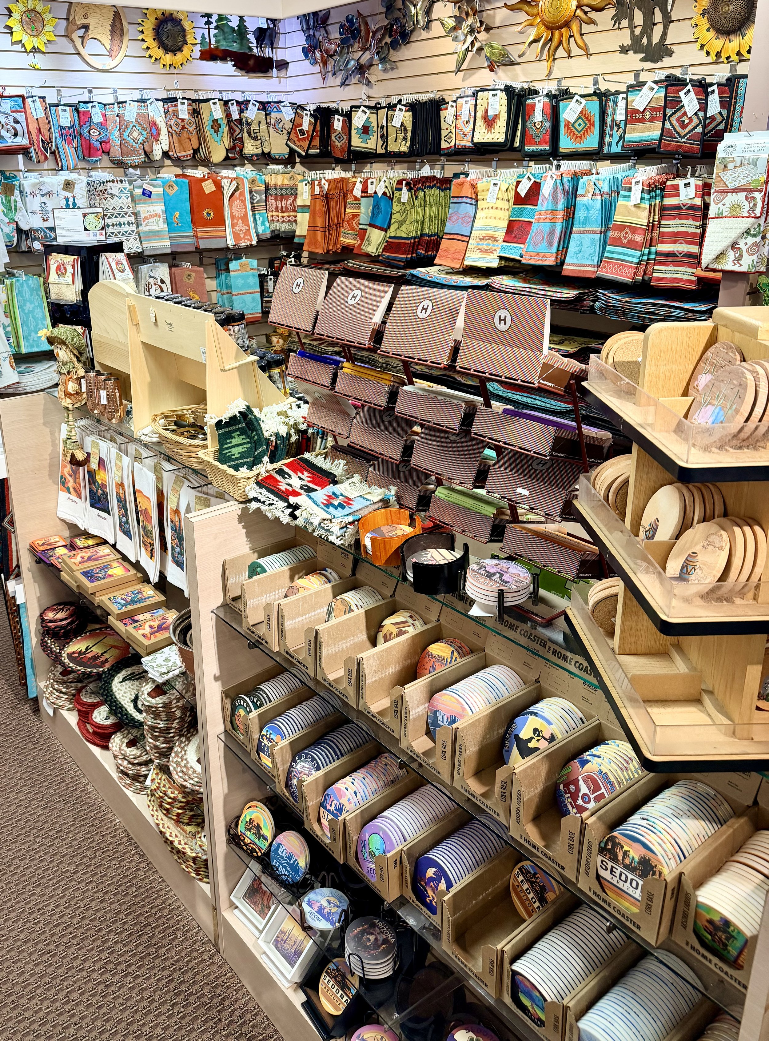 A display of Southwest souvenirs in a shop at the Sedona Center.