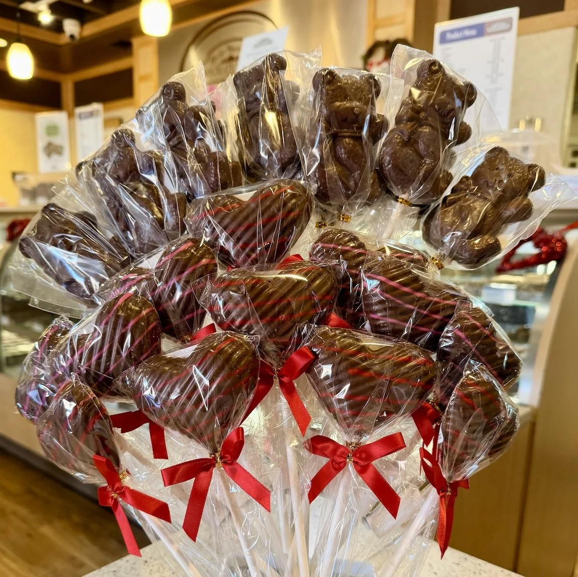 Bouquet of Chocolate Heart Pops from Rocky Mountain Chocolate Factory