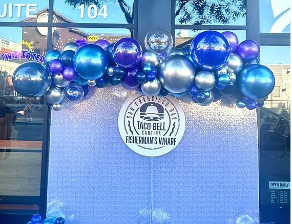 Branded balloon installation for Taco Bell Cantina at Fisherman’s Wharf in San Francisco.