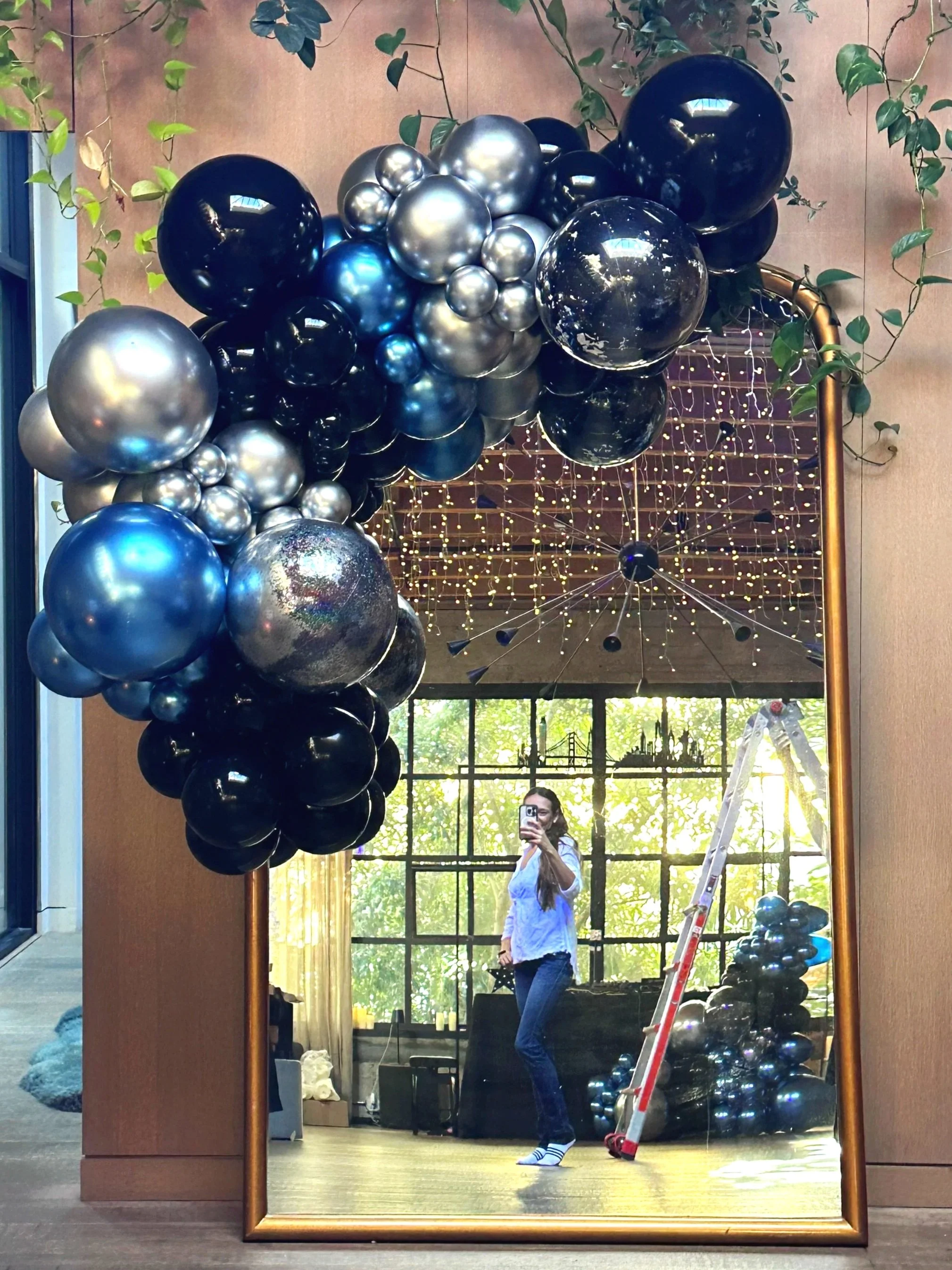 Luxury Private Party Décor | Black & Metallic Balloons
