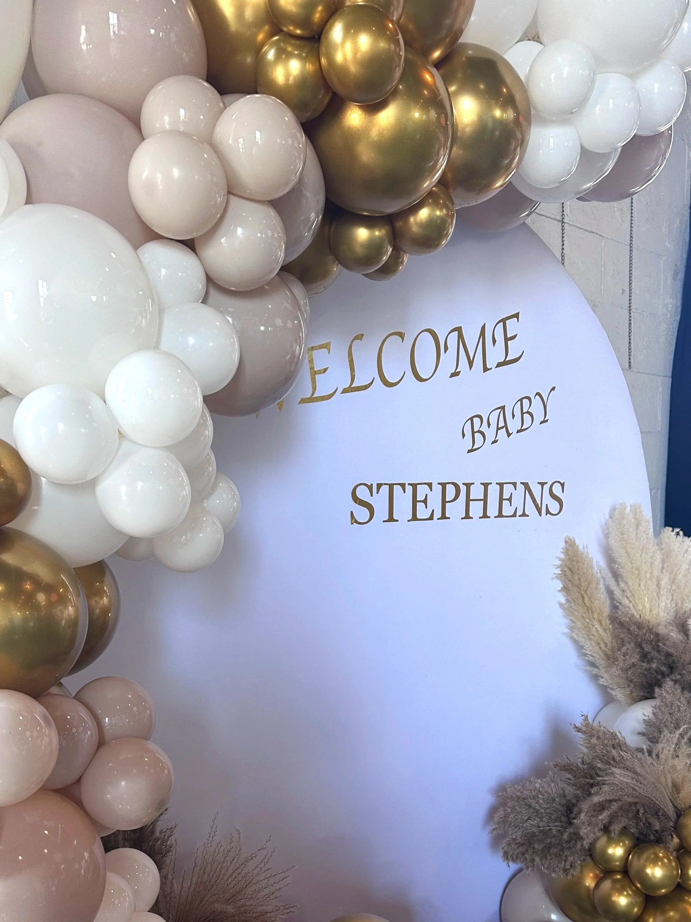 Welcome Baby Shower Backdrop | Elegant Balloon Décor Bay Area