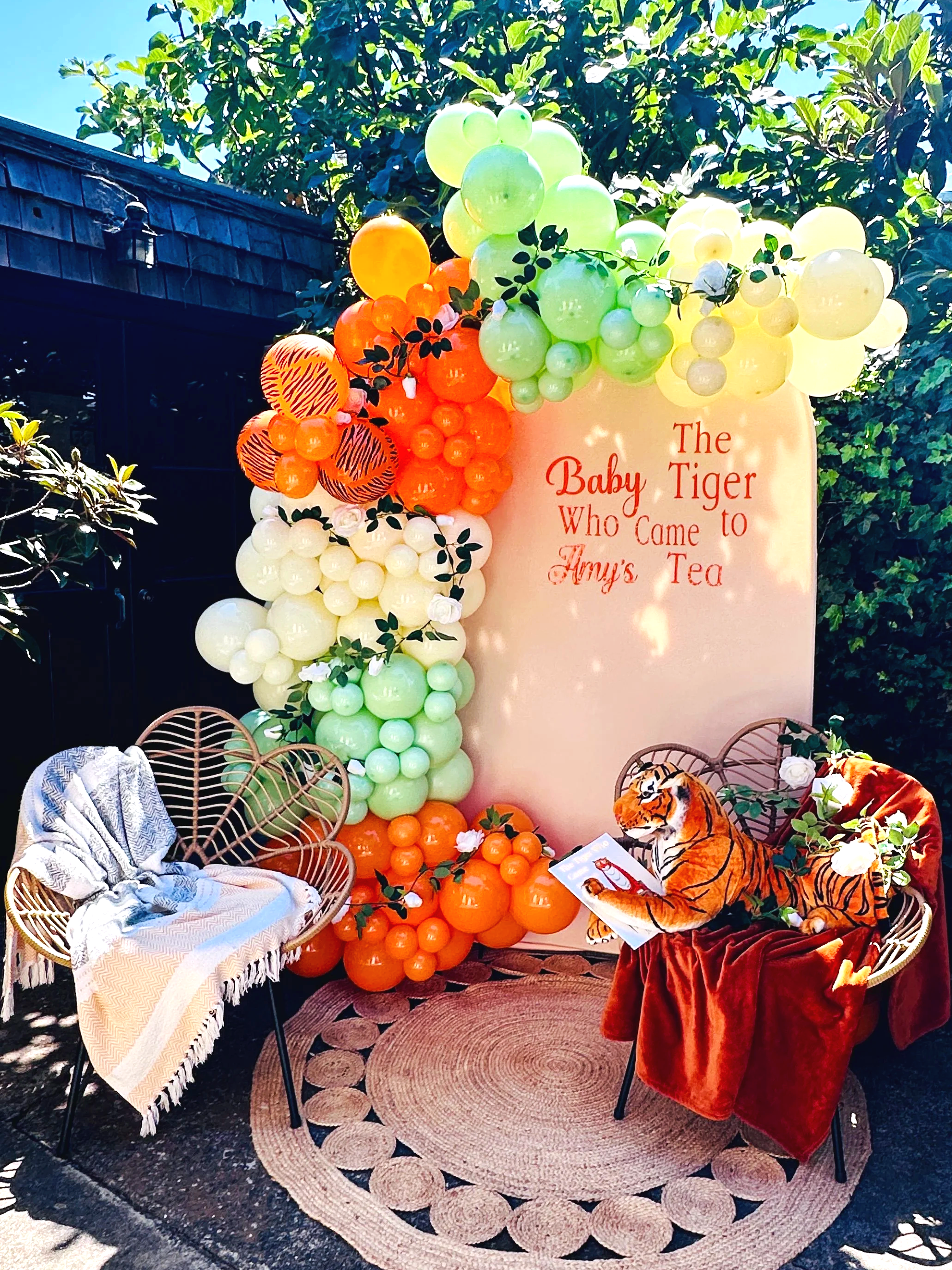 Jungle Baby Shower Décor | Tiger-Themed Balloon Setup in the Bay Area