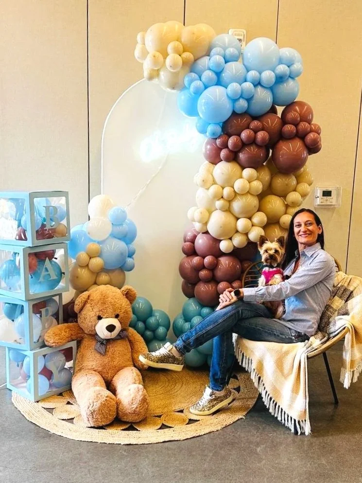 Teddy Bear Baby Shower Décor | Balloon Setup in Beige, Brown & Blue