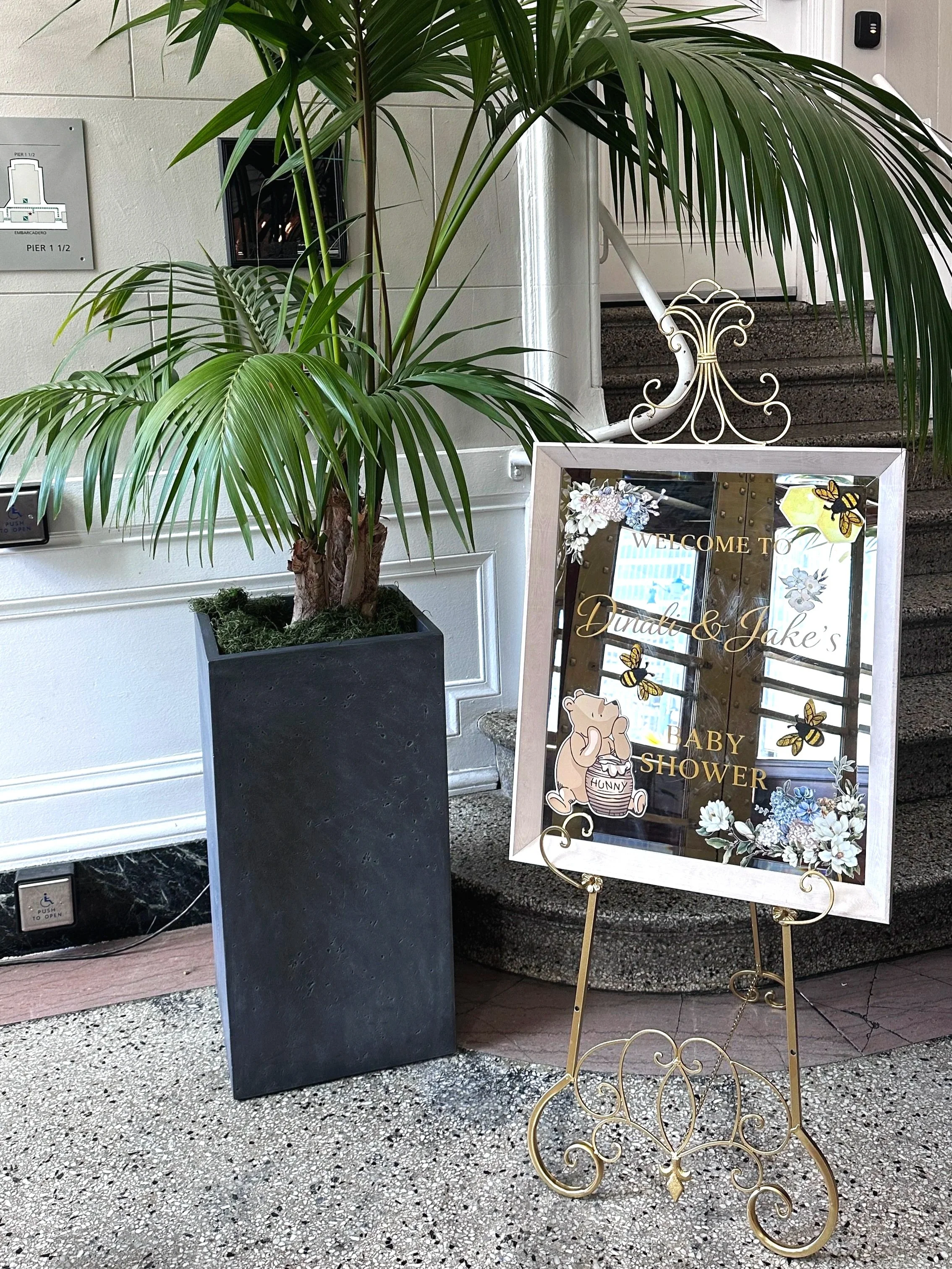 Winnie the Pooh Baby Shower Décor | Balloon Arch in San Francisco Embarcadero