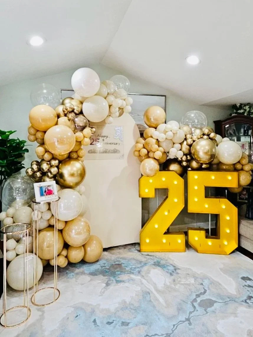 25th Birthday Party Decor in Santa Clara | Luxury Balloon Event Design