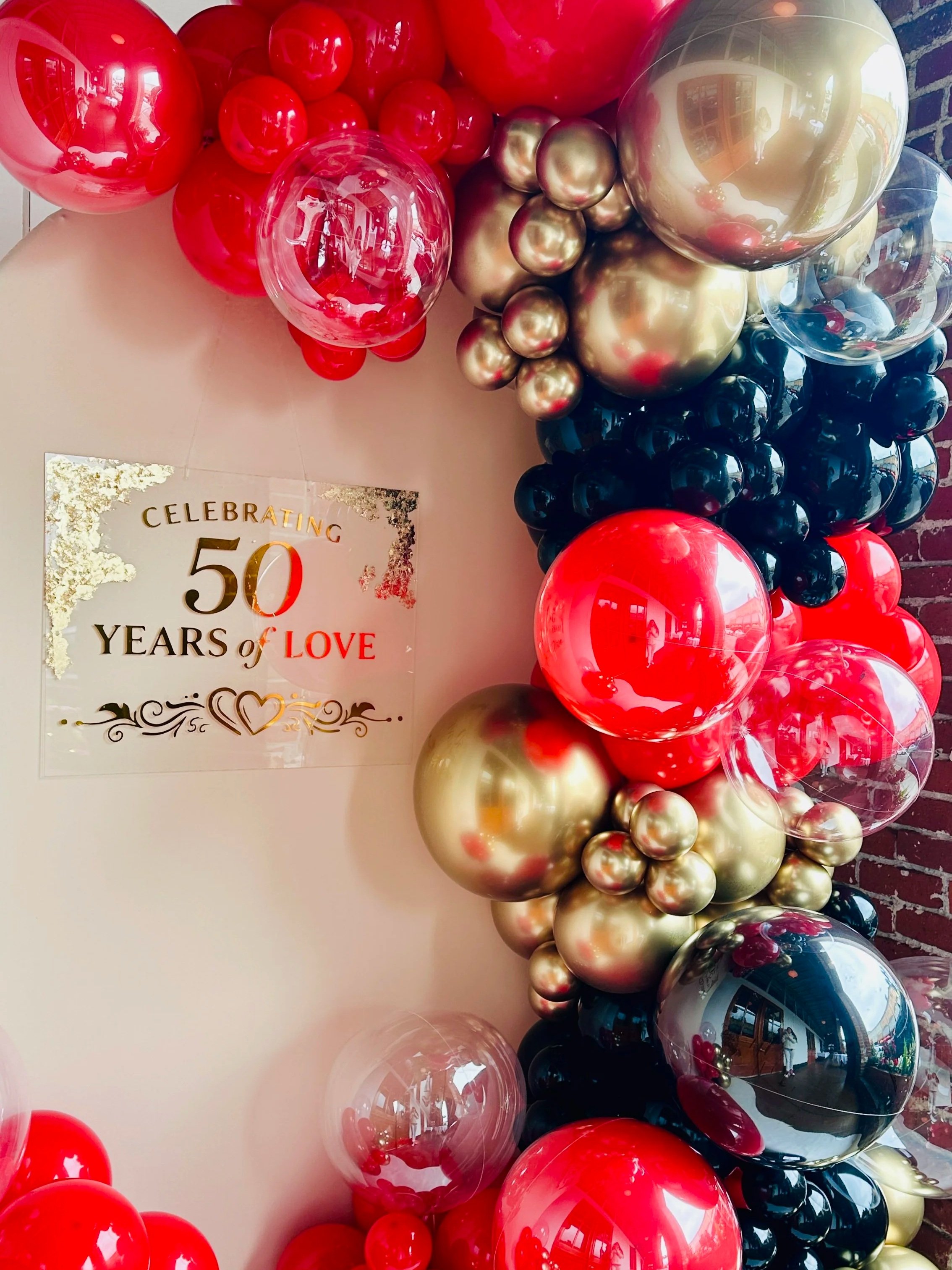 50th Anniversary Party Decor in Burlingame | Elegant Balloon Event Design