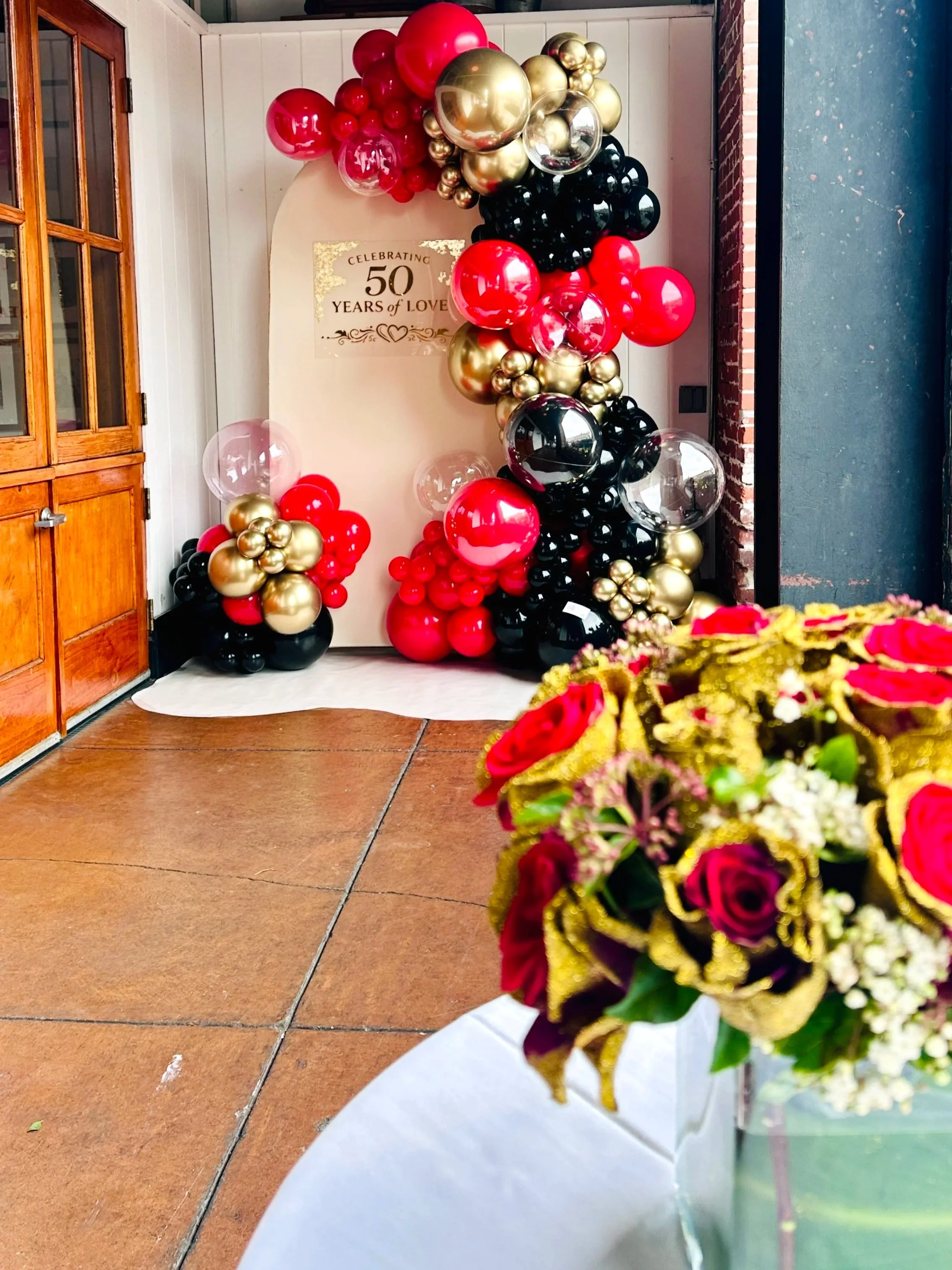 50th Anniversary Party Decor in Burlingame | Elegant Balloon Event Design