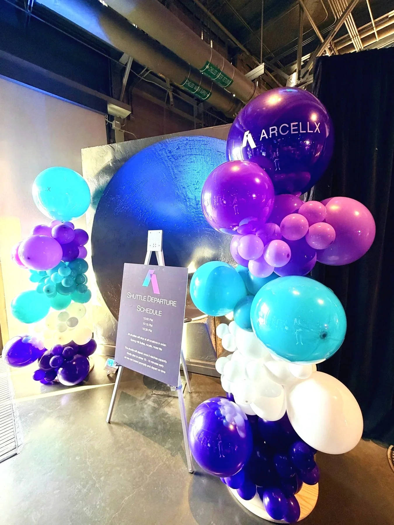 Arcellx Corporate Event Branded Balloon Column