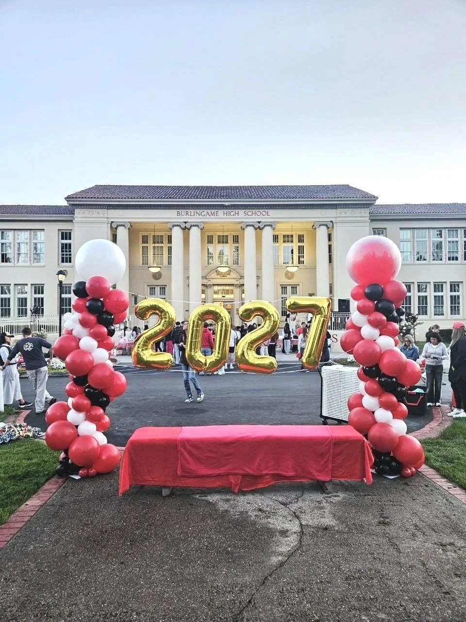 Burlingame High School Graduation 2027 Balloon Columns