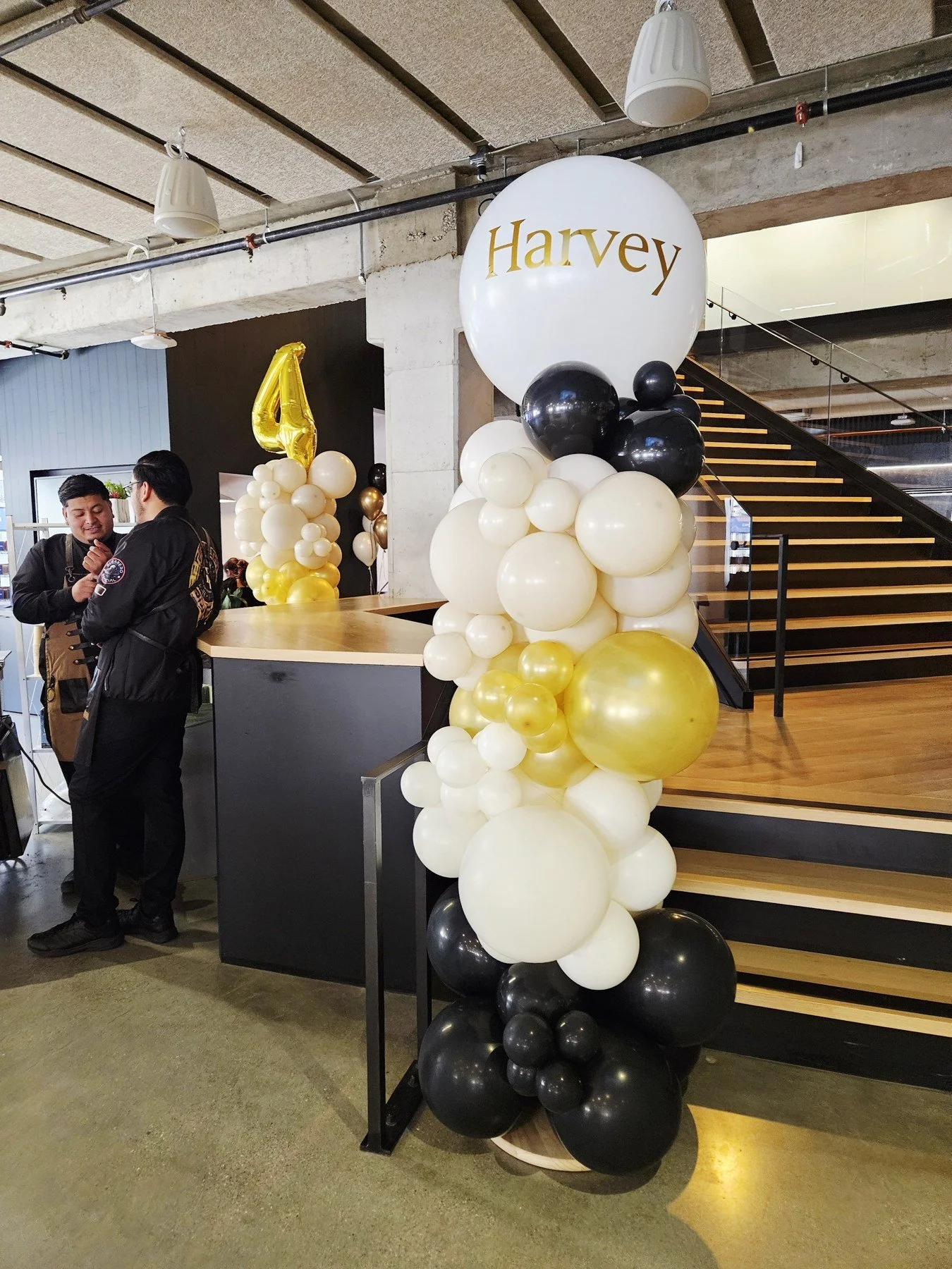 Harvey Fourth Anniversary Balloon Column