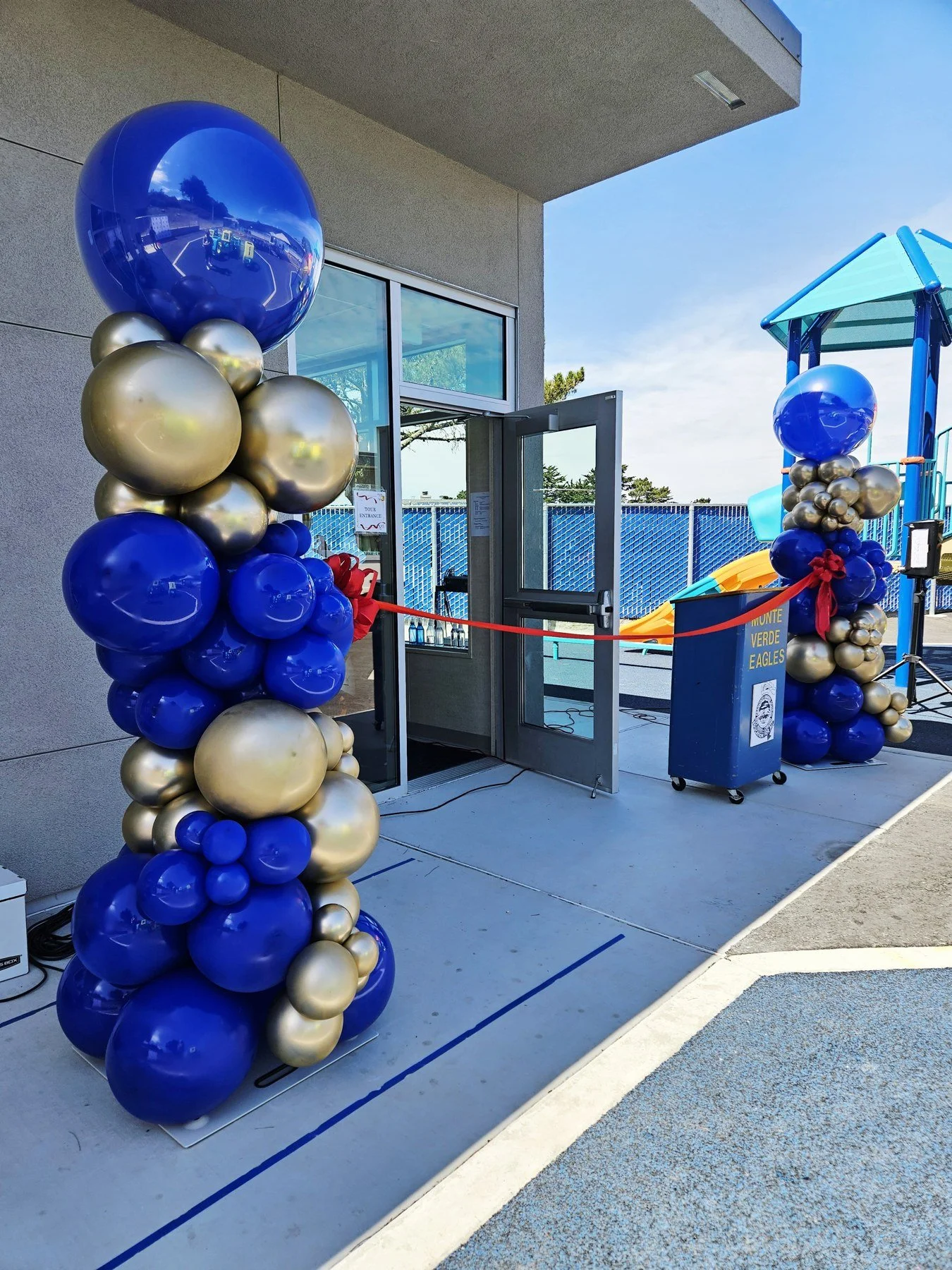 Monte Verde Eagles Ribbon Cutting Balloon Columns