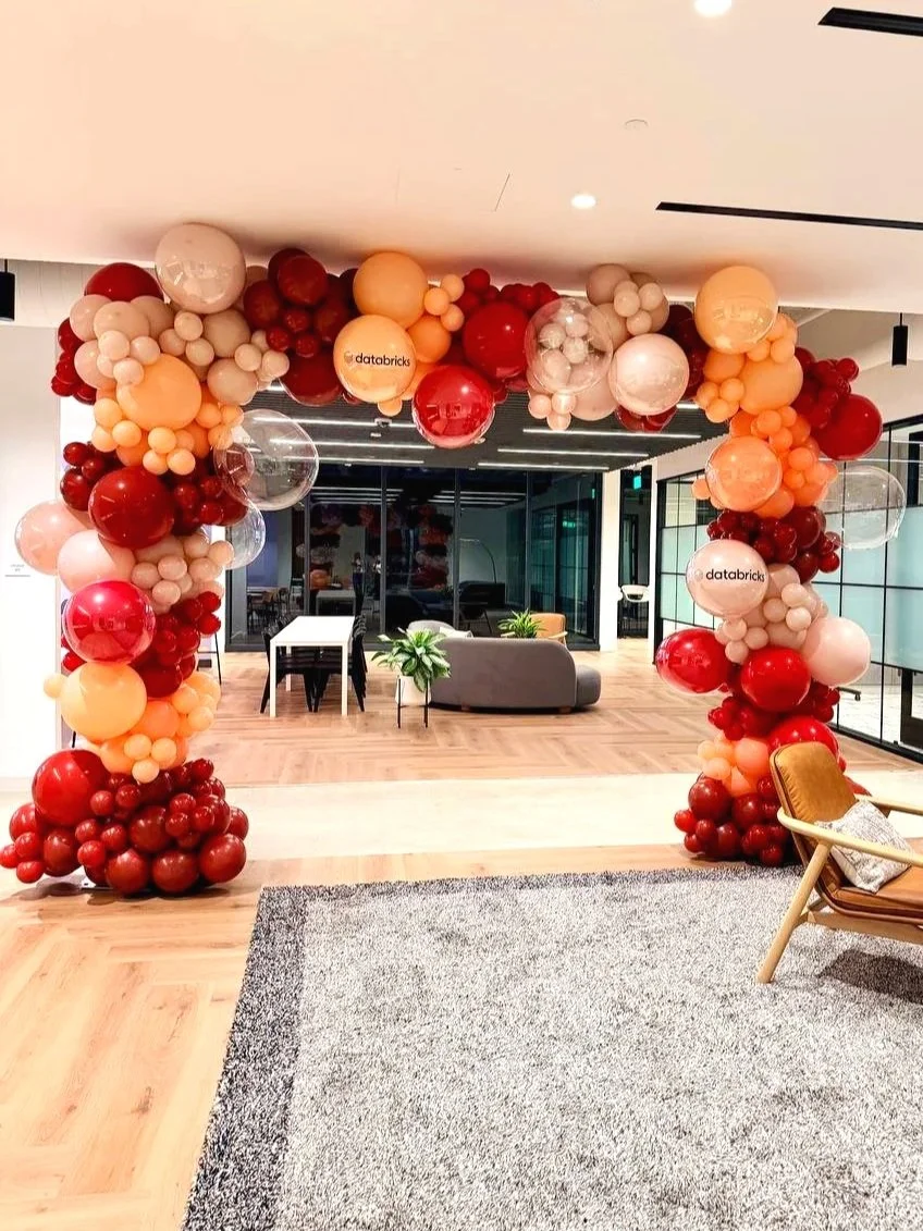 Databricks Corporate Event Decor in Silicon Valley | Conference Balloon Design Bay Area