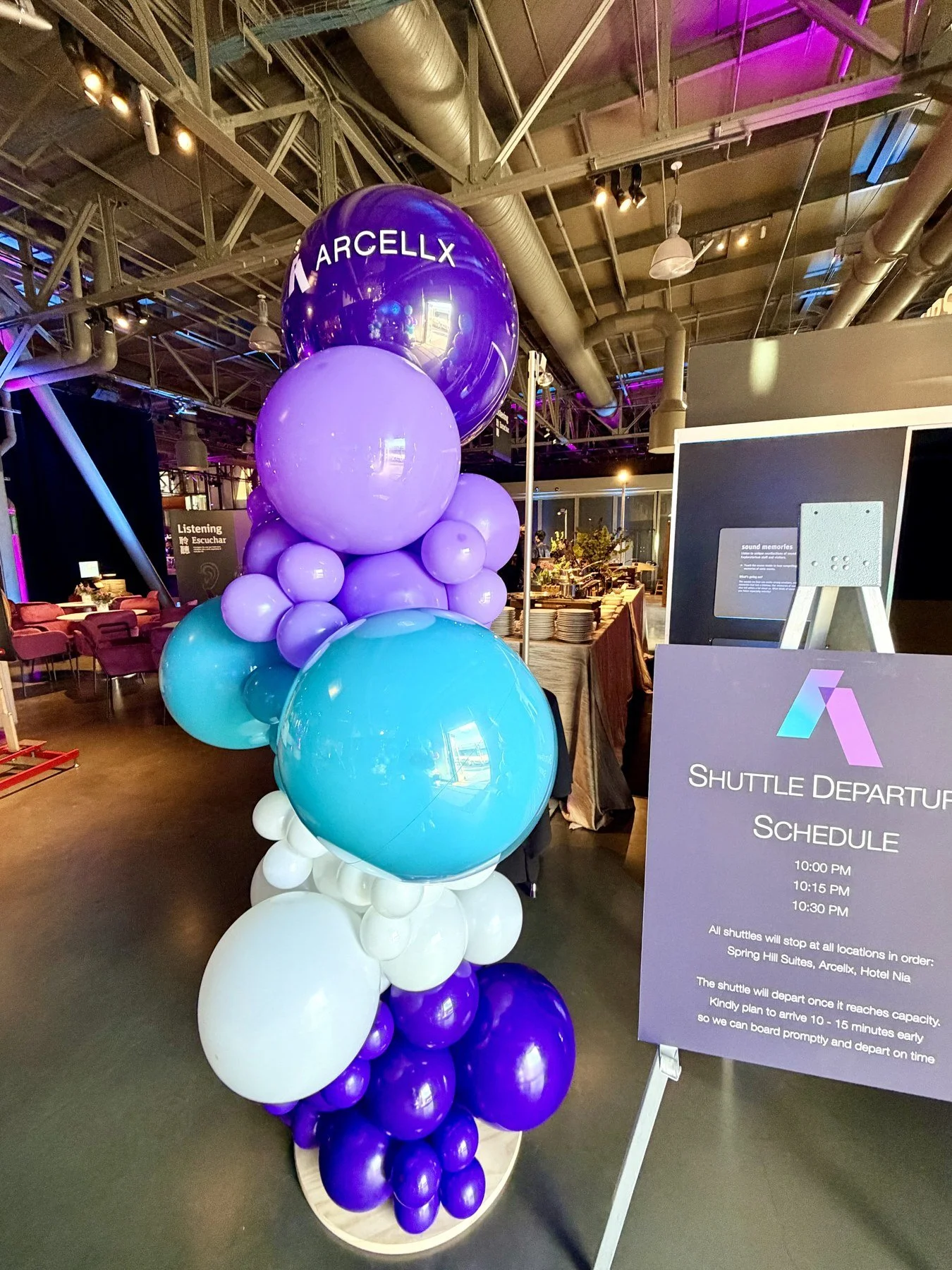 Arcellx Corporate Event Branded Logo Balloon Column | Detail