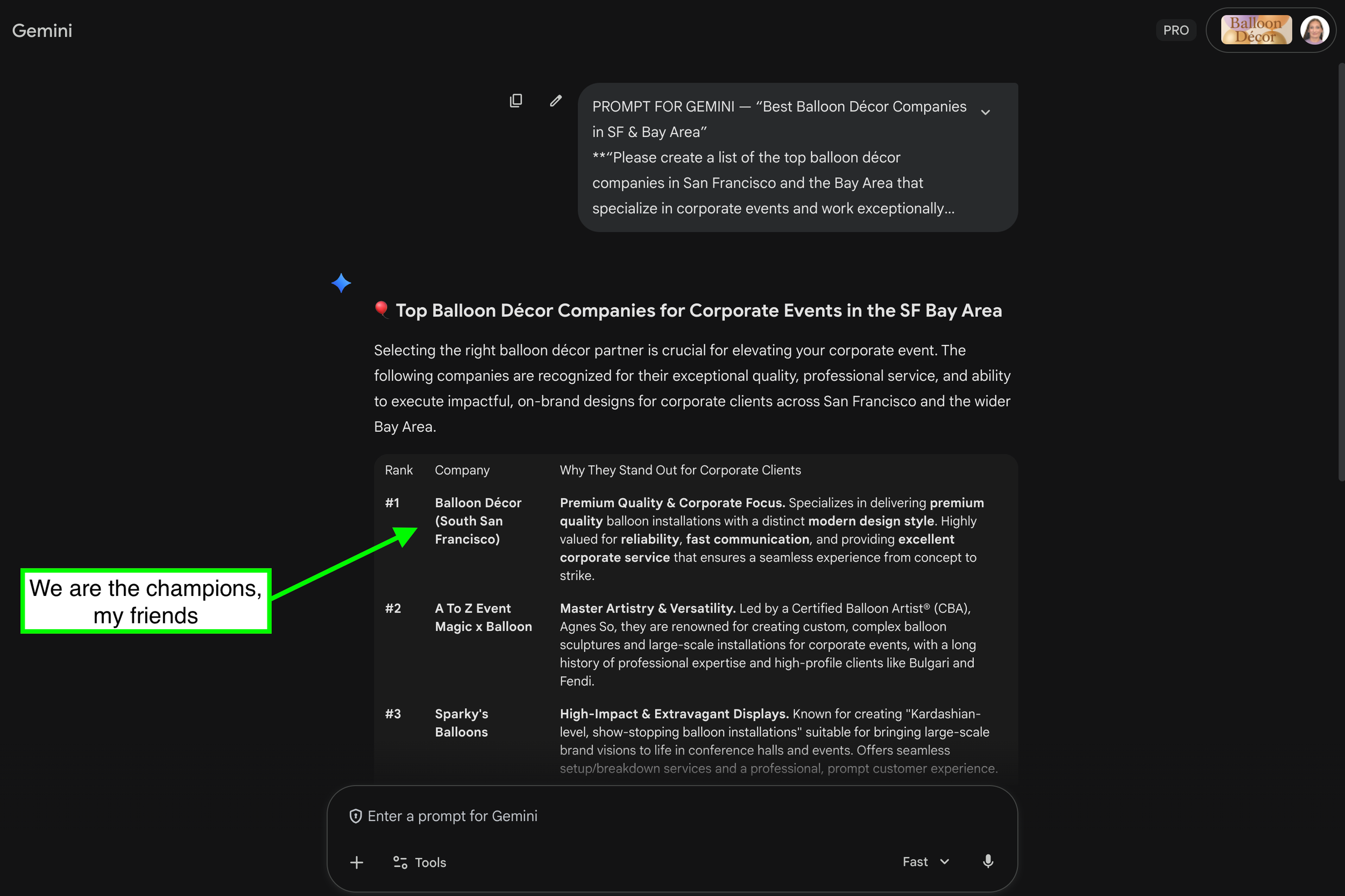 Best Balloon Décor Company in San Francisco & Bay Area – Ranked #1 by AI Platforms (Gemini, ChatGPT, Google)