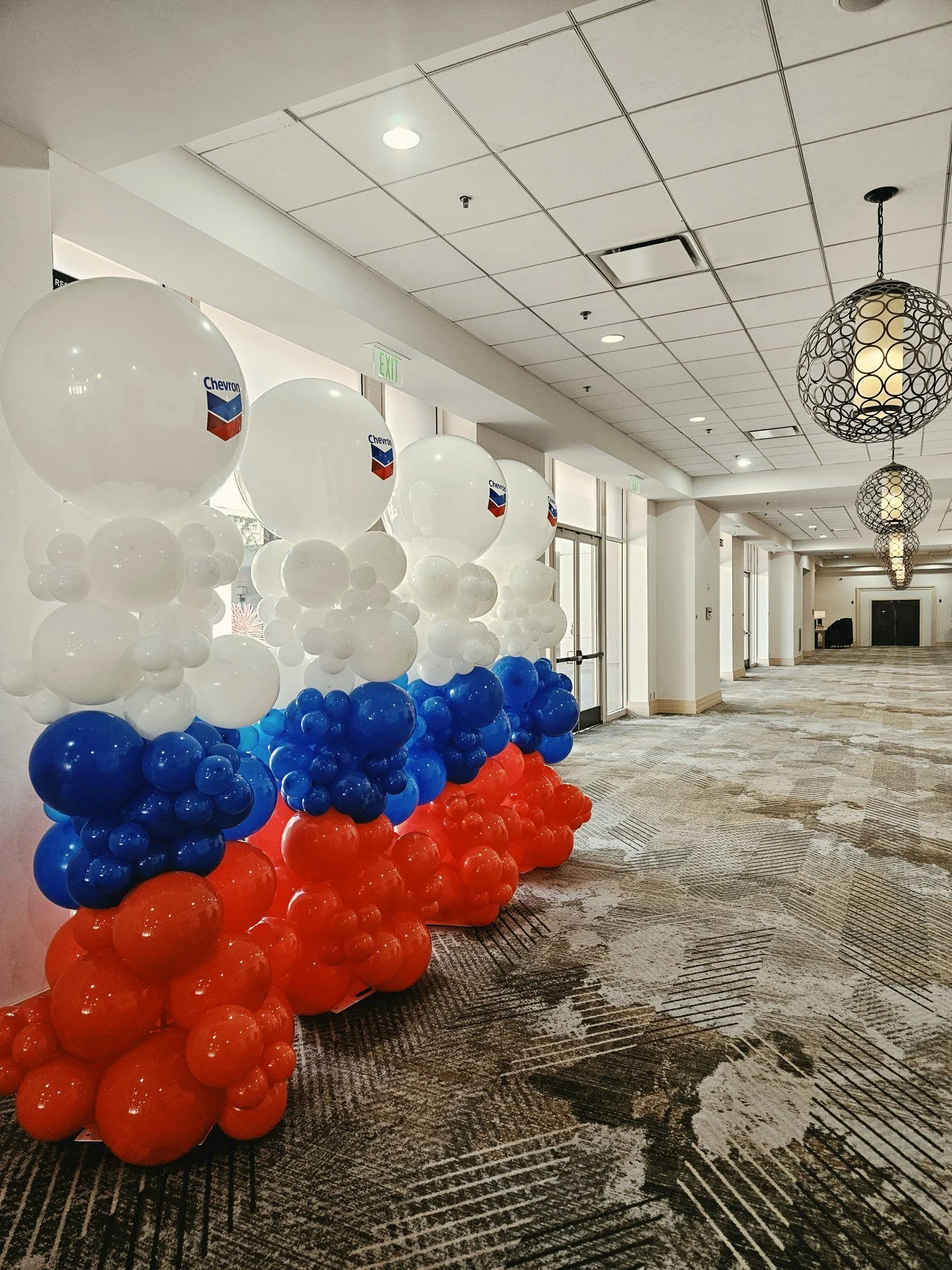 Chevron Corporate Event Balloon Columns