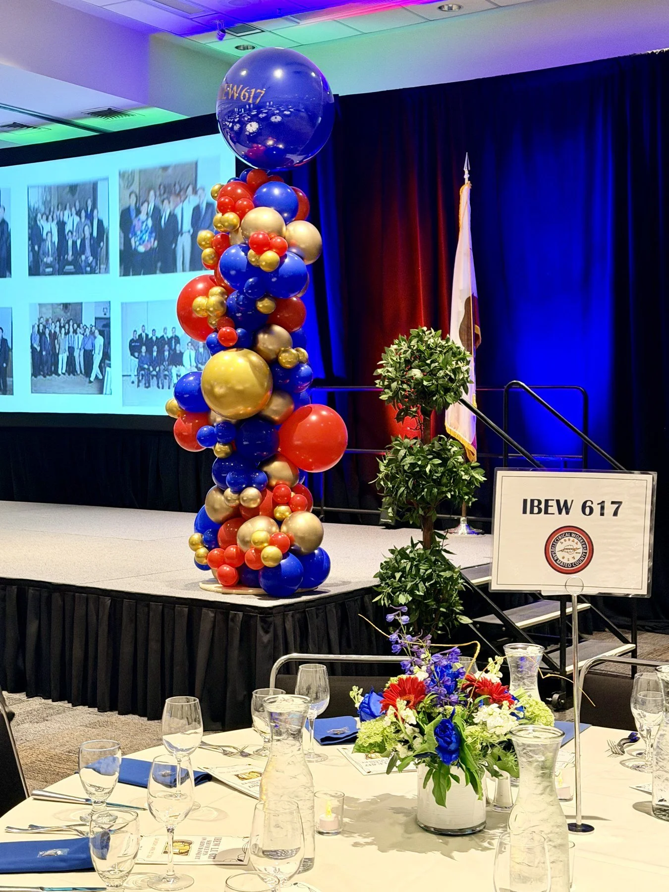 IBEW Local 617 Corporate Gala Balloon Column