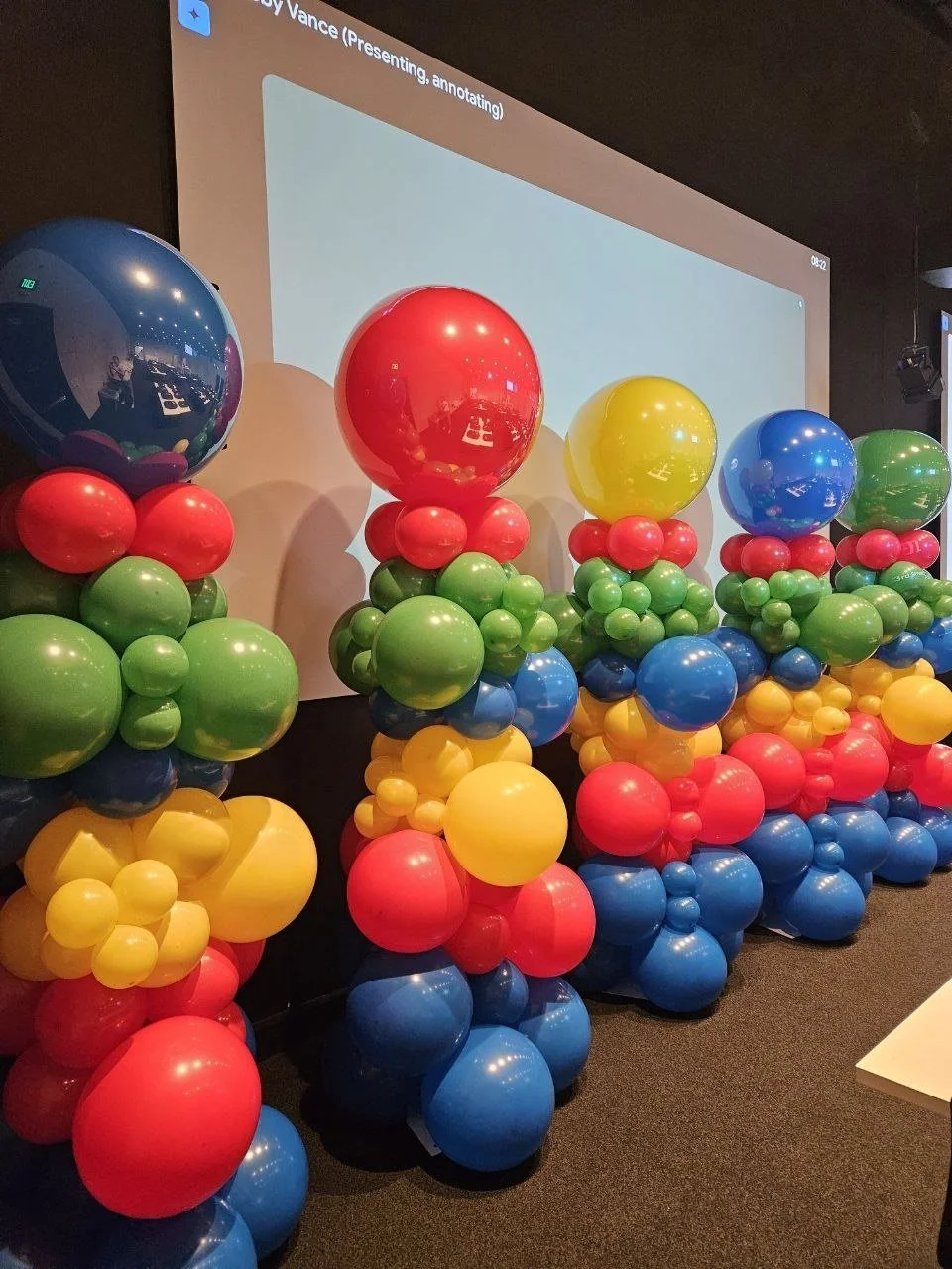 Google Team Event Primary Color Balloon Columns