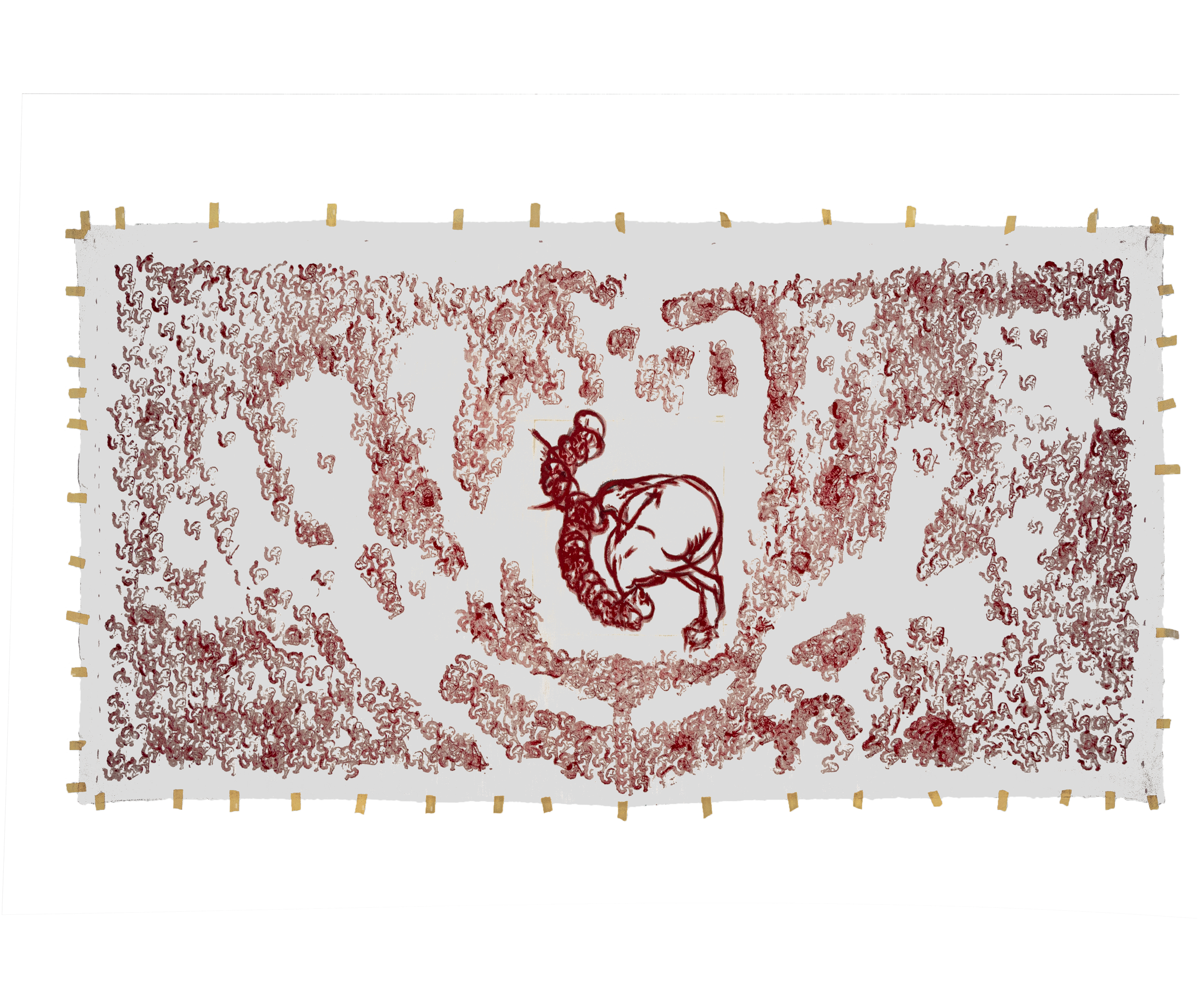 NF1 (NuevaFigura), 2025.
Acrílico sobre algodón. 150 x 260 cm.