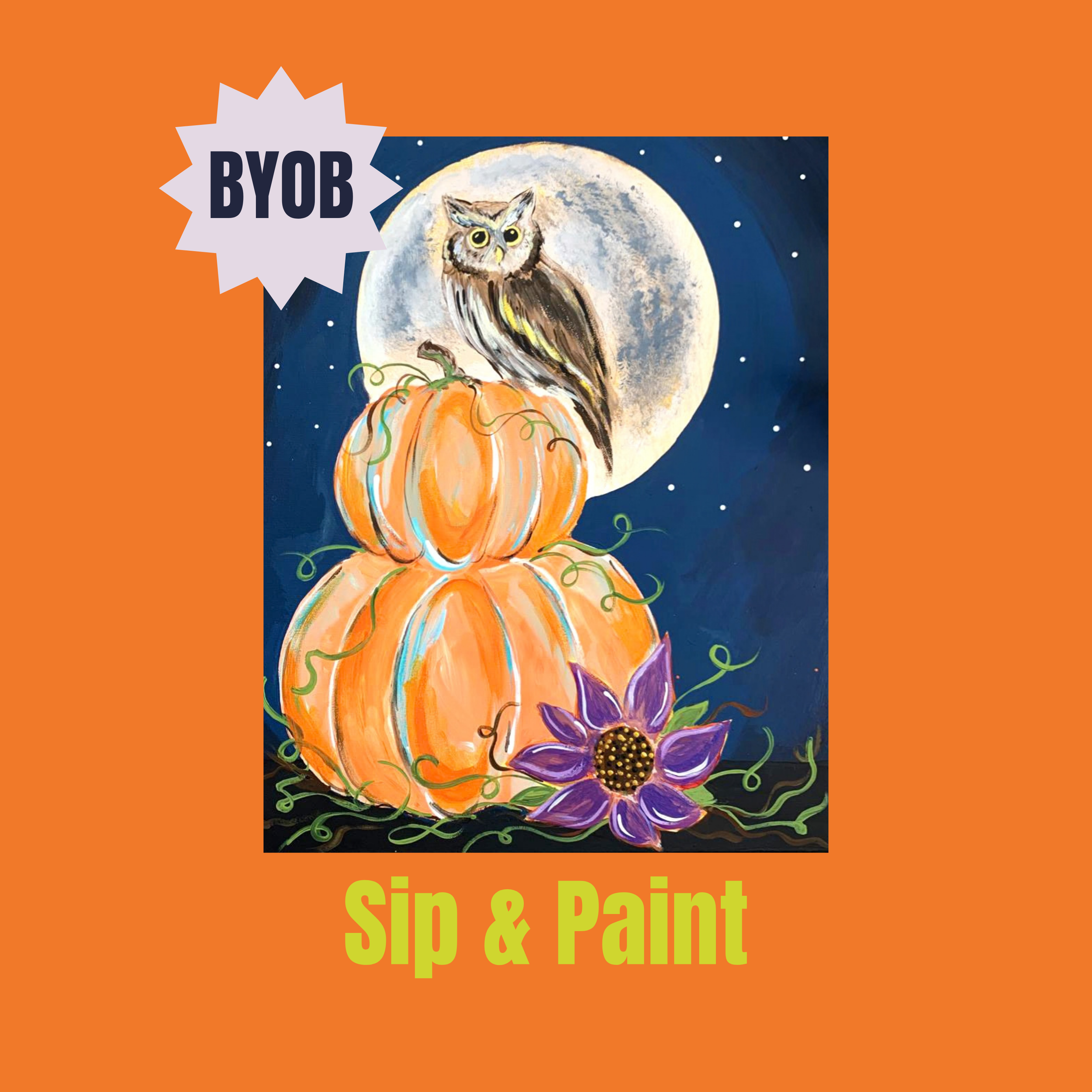 Sip & Paint: Hootful Harvest | Oct 21st, 11 AM-1 PM