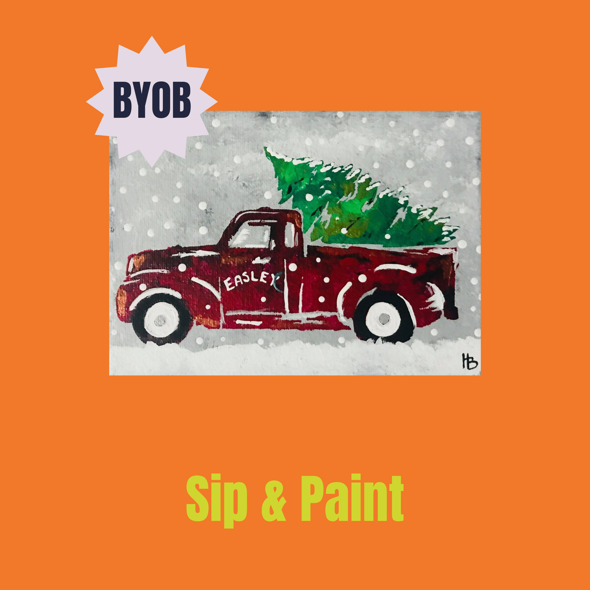 Sip & Paint: Truck and Tree | Dec 16th, 11 AM-1 PM