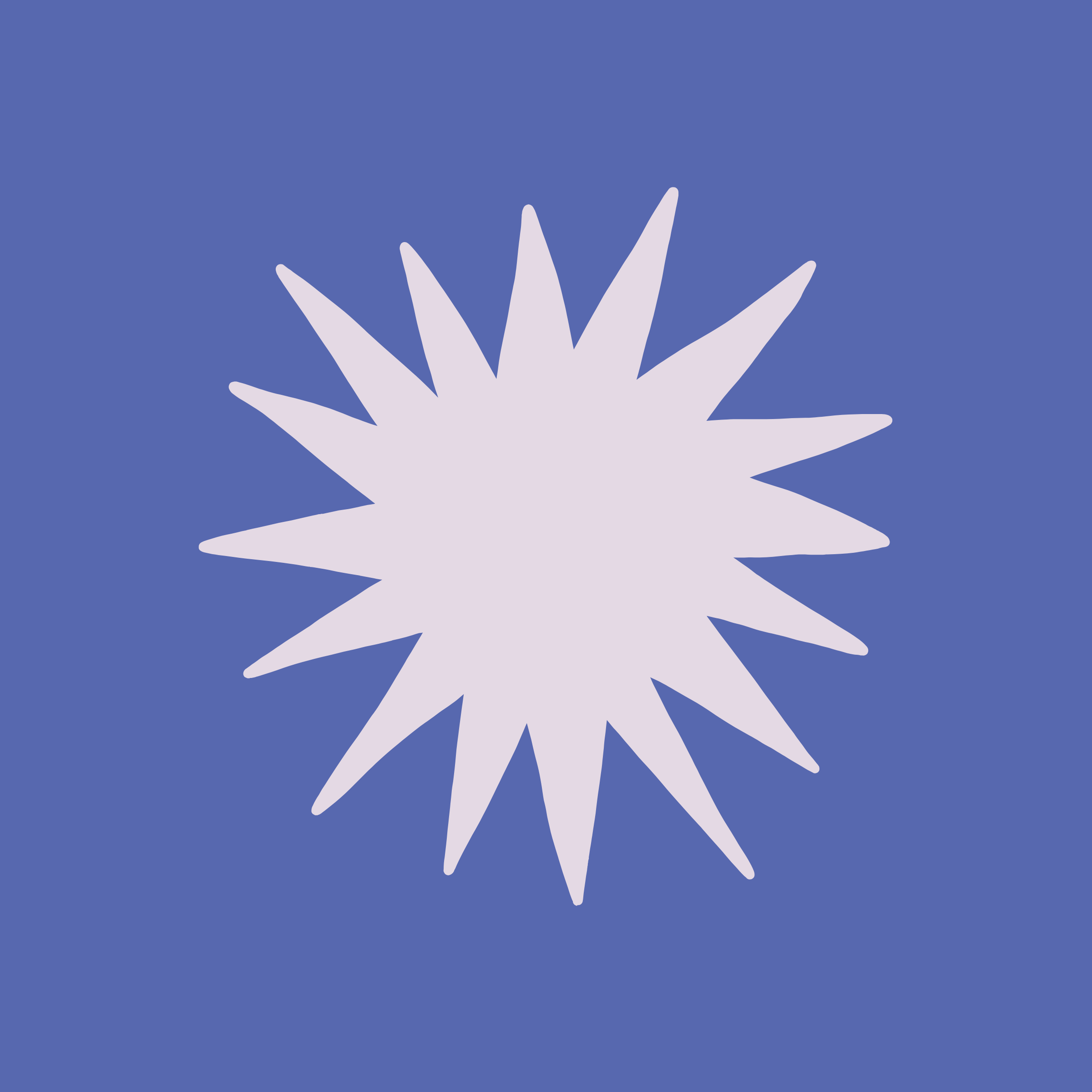 A stylized illustration of a starburst with a background of a pure blue color.