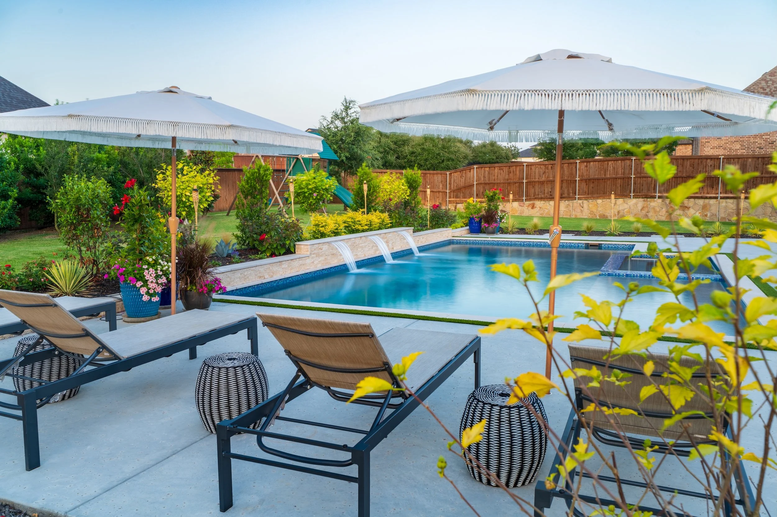 backyard oasis in Keller, Texas