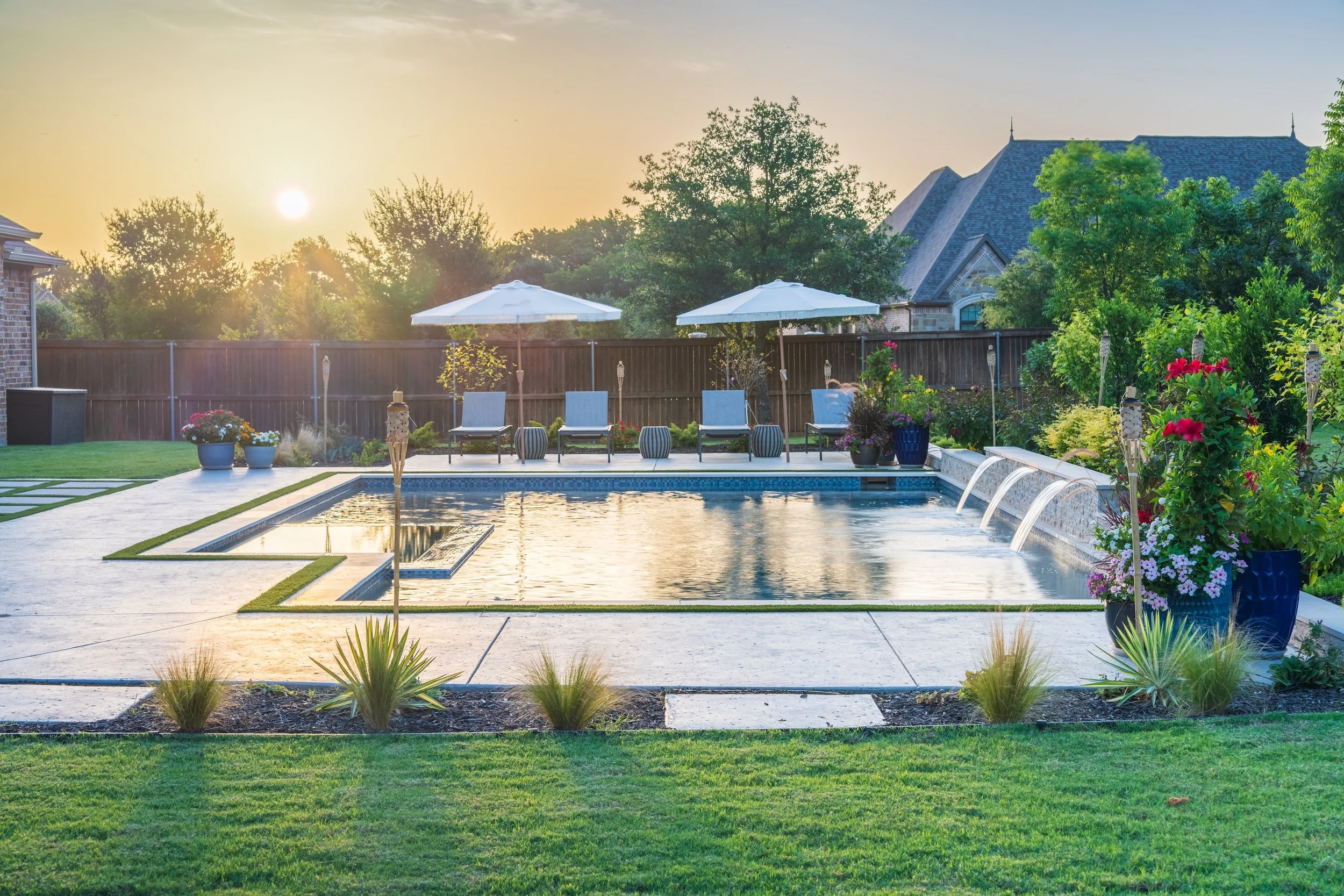 custom pool and spa in Keller, TX