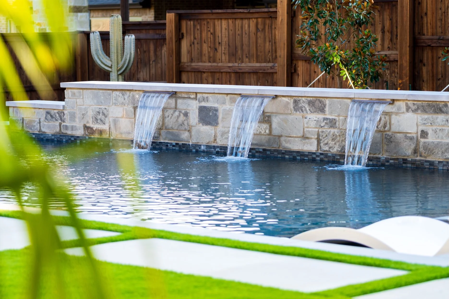 custom pool and spa in Roanoke, Texas by Leschber Designs
