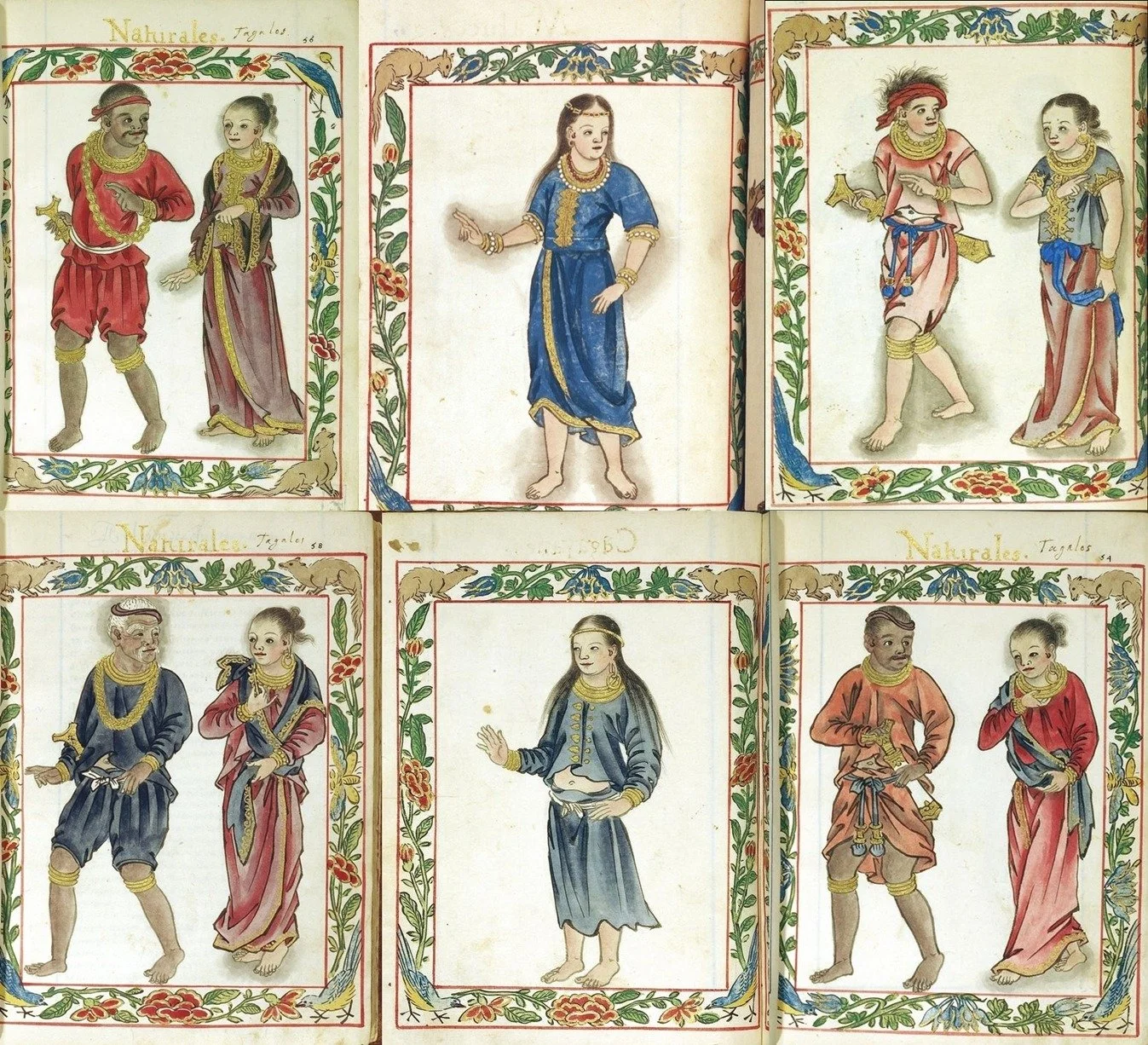 Painterly illustrations of pre-colonial people of the Philippines