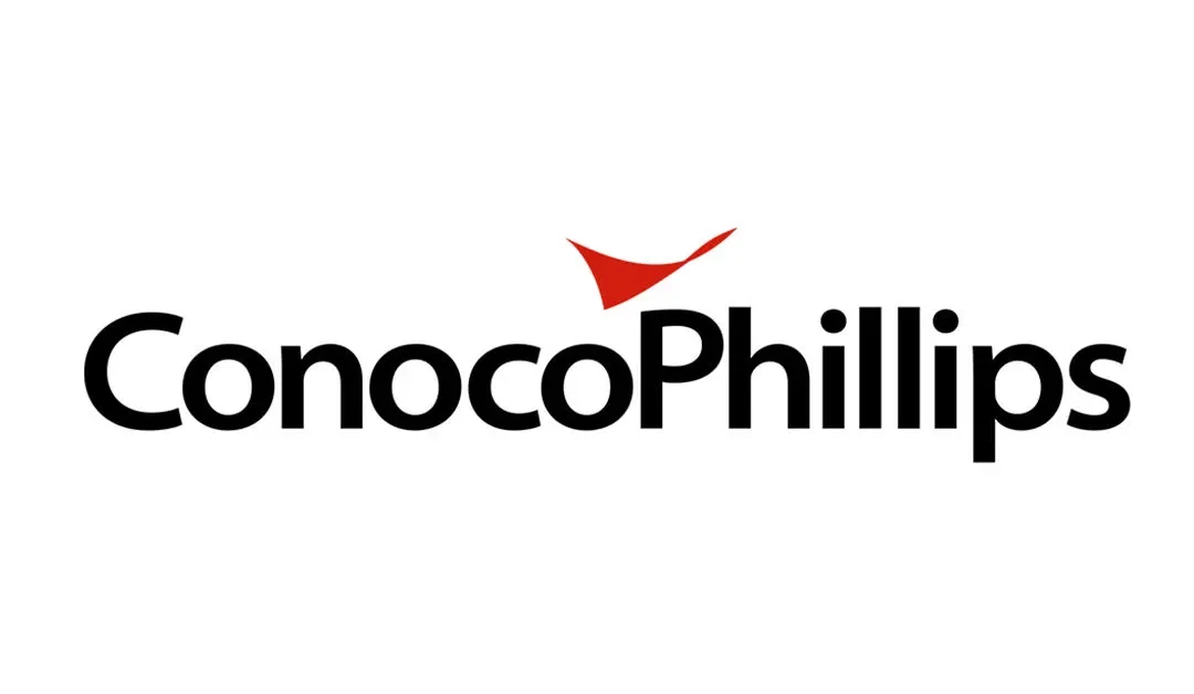 ConocoPhillips logo with black text and a red