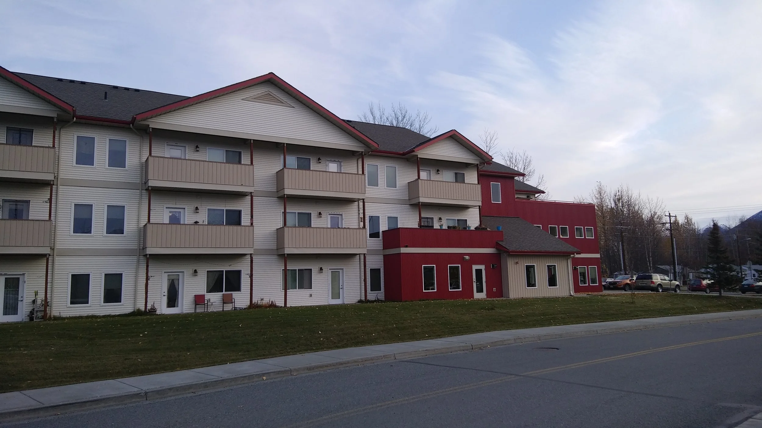 Multi-story residential building of Mat-Su Senior living housing in Palmer, Alaska.