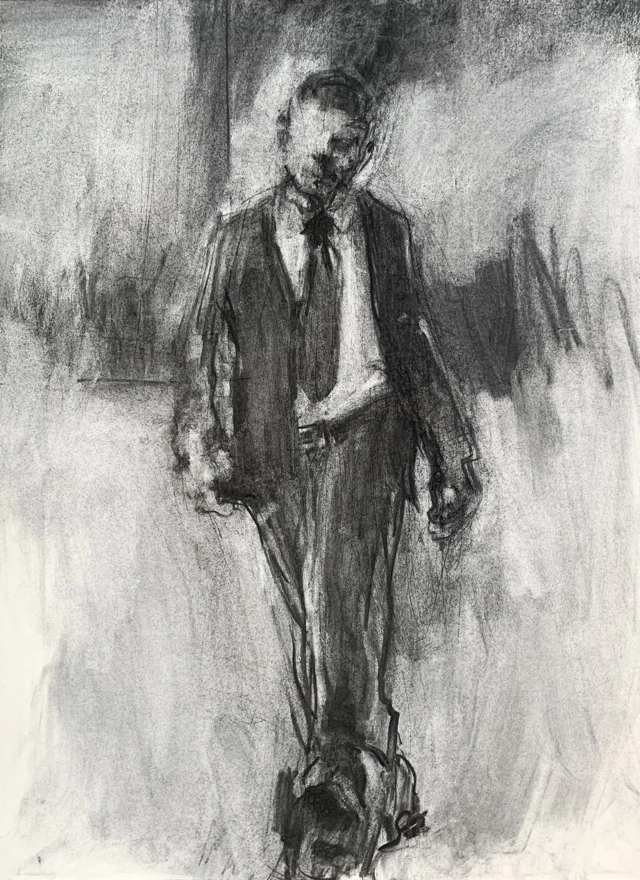 WALKING MAN
Charcoal on Stonehenge
22" x 30"
Collection of Donna T.,
Florida, USA