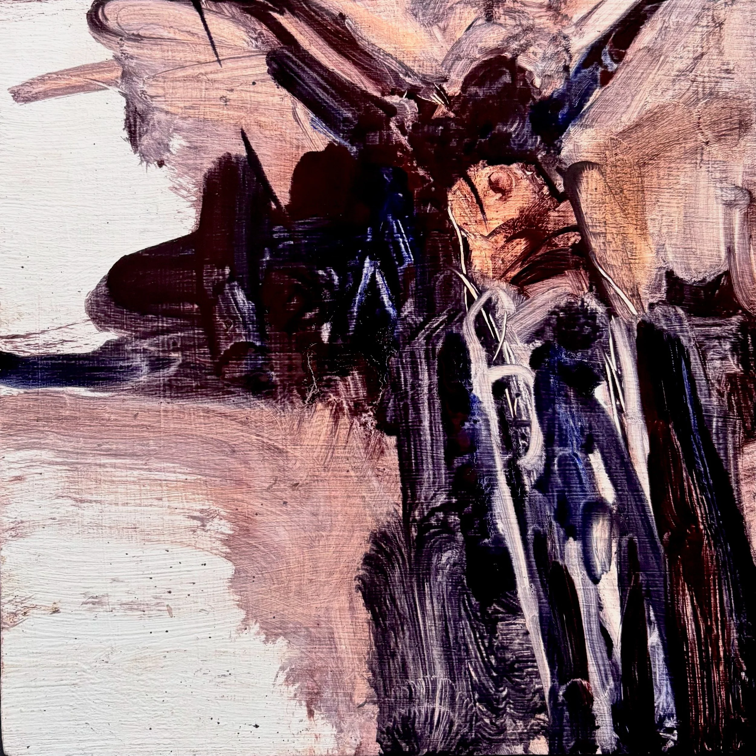 METAMORPHOSIS Oil on Birch Veneer Hardboard 12" x 12" 2025 