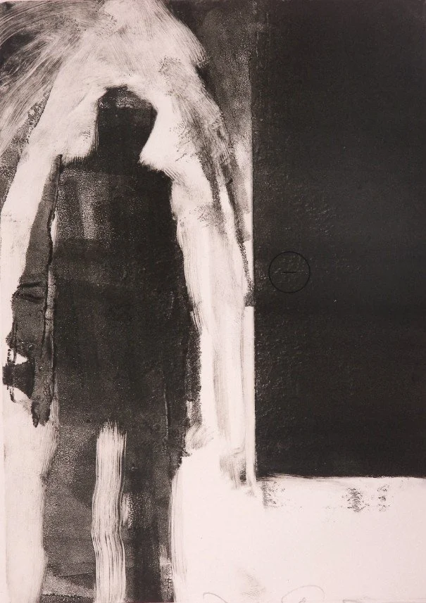 SILHOUETTED FIGURE
Monotype on Rives B.F.K.
5" x 7"
c. 1999