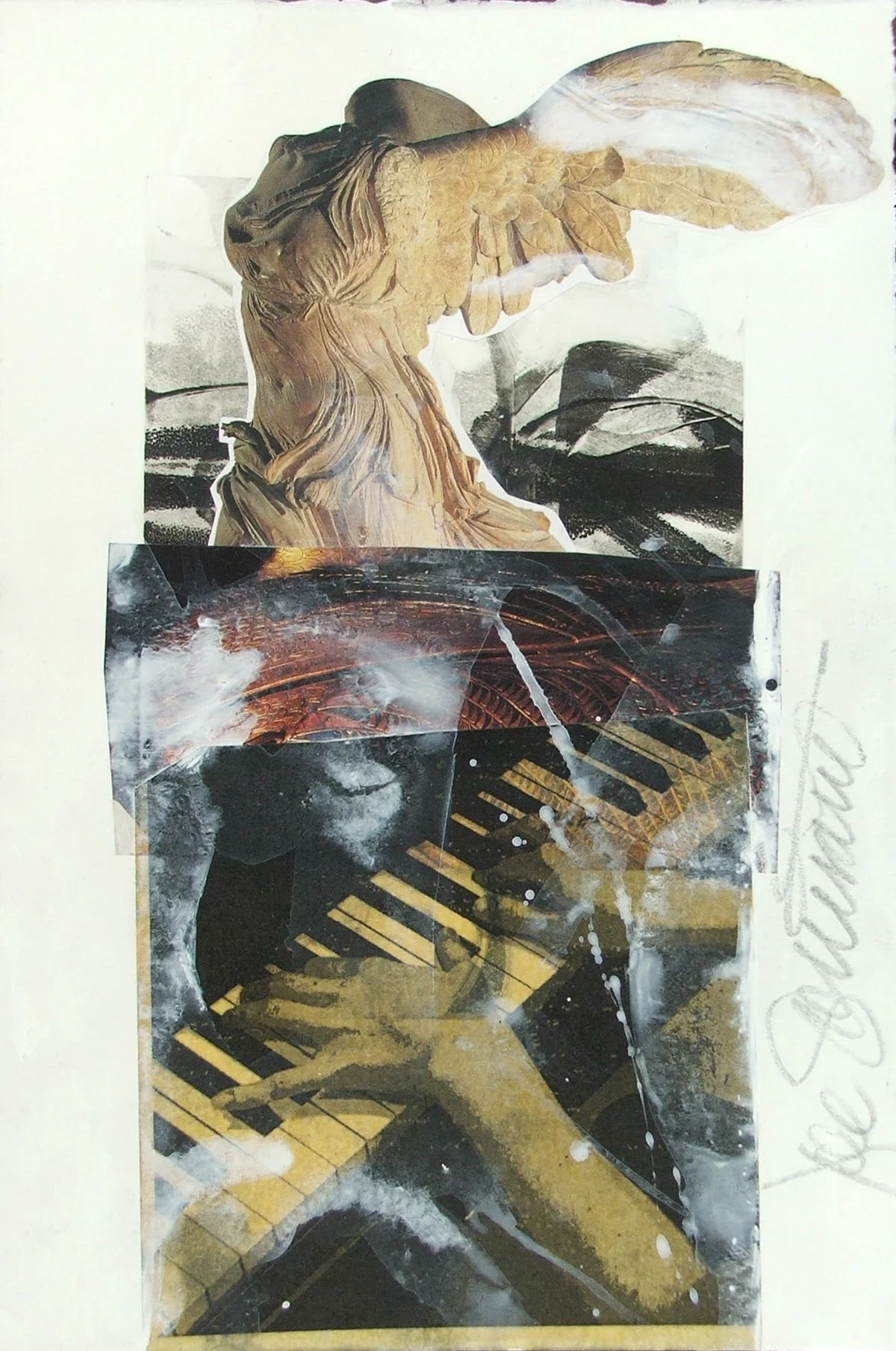 WINGED VICTORY PIANO
Mixed media on Rives B.F.K.
11" x 15"
c. 2012