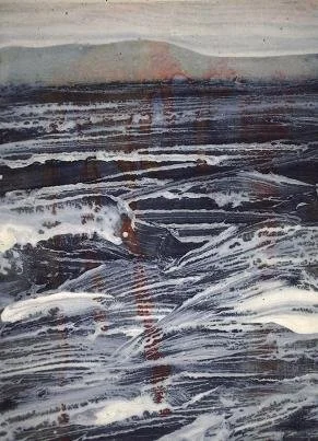 LAND, SEA, SKY
Monotype, oil paint and water on Rives B.F.K.
3.5" x 4.5"
c. 2001