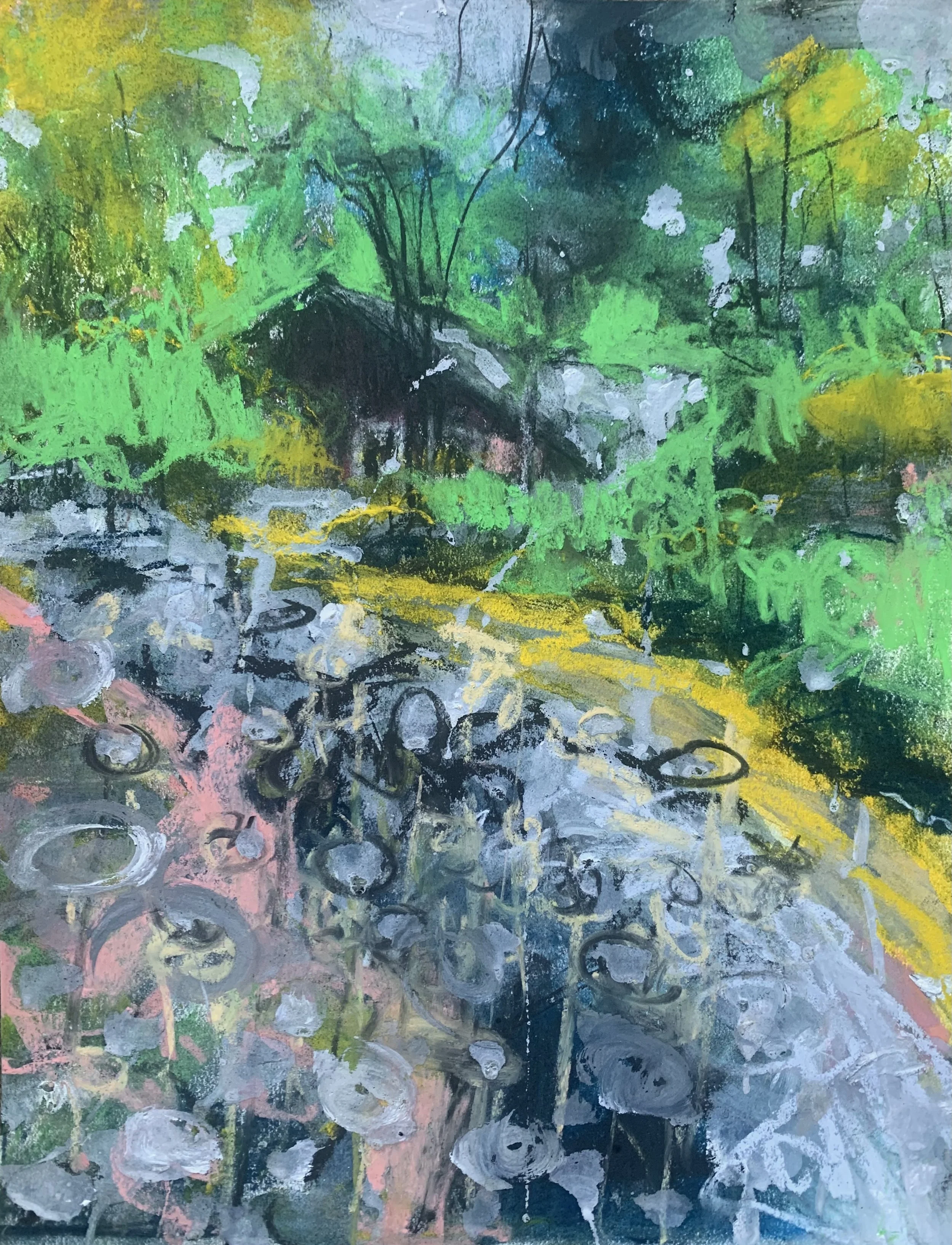 SHELTER AND BEE BALM
(Adirondack Camp)
Charcoal, pastel and gesso on Bristol Board
11" x 14"
07/01/2024
Sold at Adirondack Camp auction