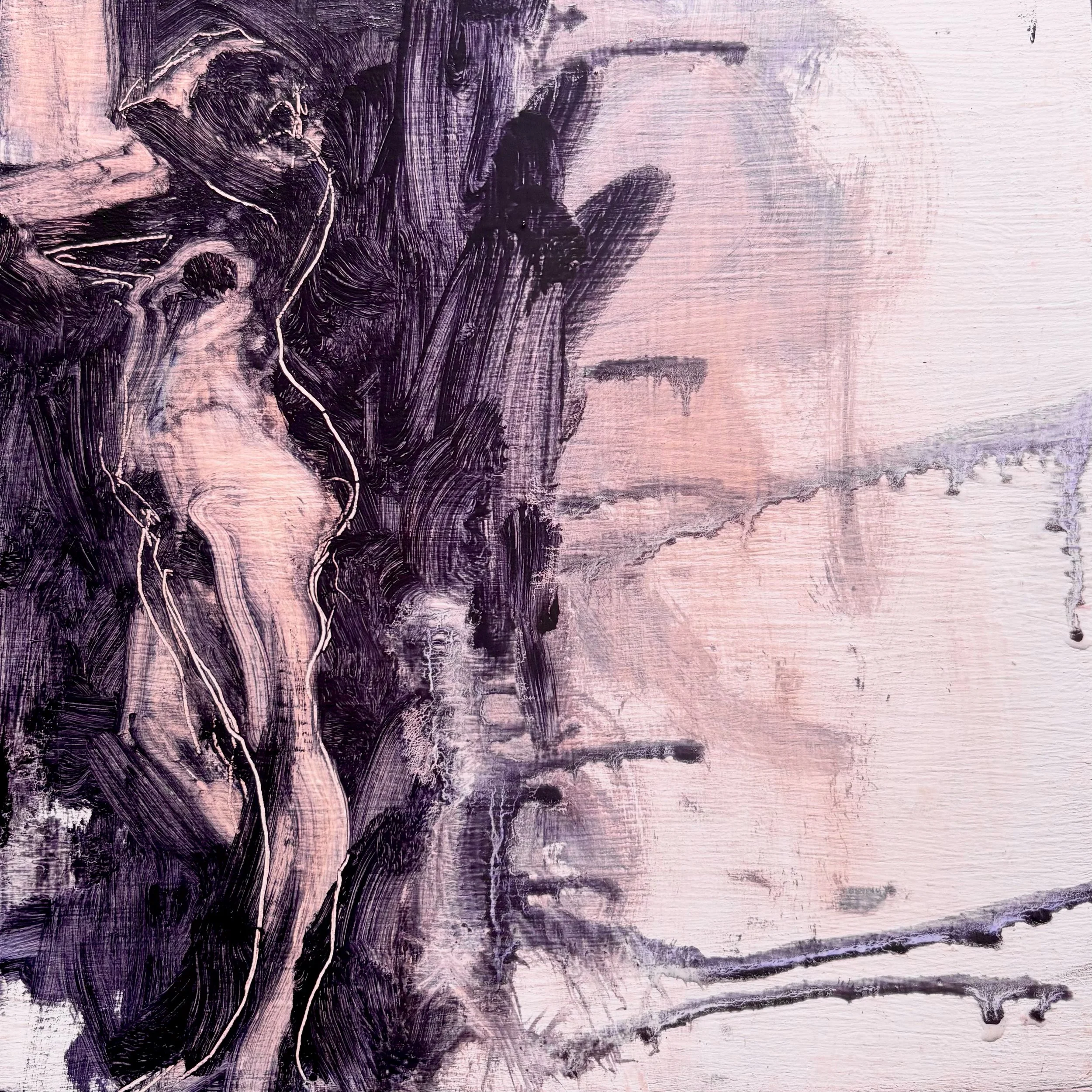 THE BATH Oil on Birch Veneer Hardboard 12" x 12" 2025 