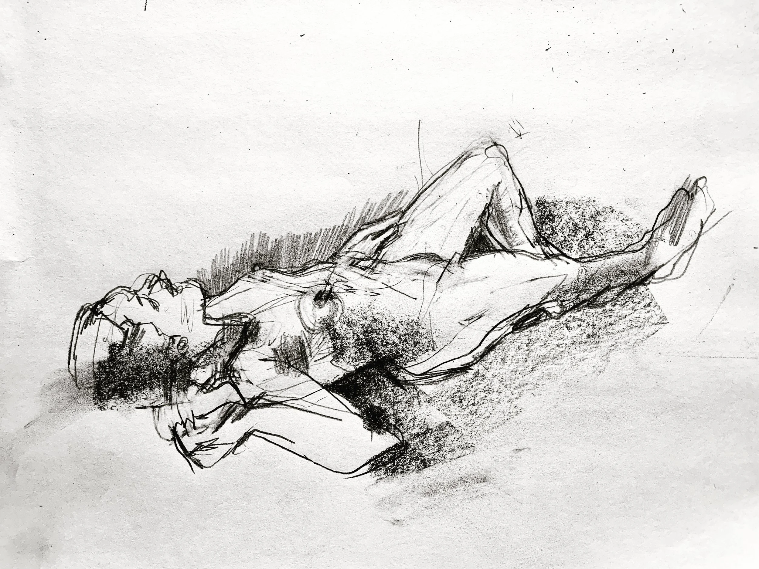 RECLINING FIGURE FORESHORTENED
Graphite 
11" x 14"
c. 2022