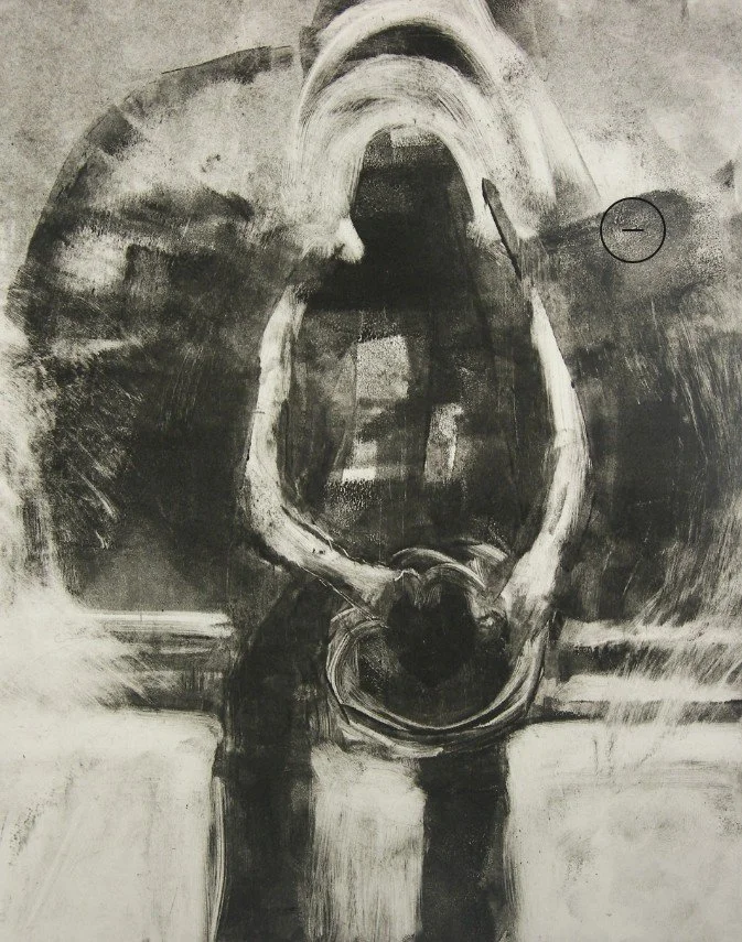 MAN WITH HAT
Monotype on Rives B.F.K.
11" x 15"
c. 2008