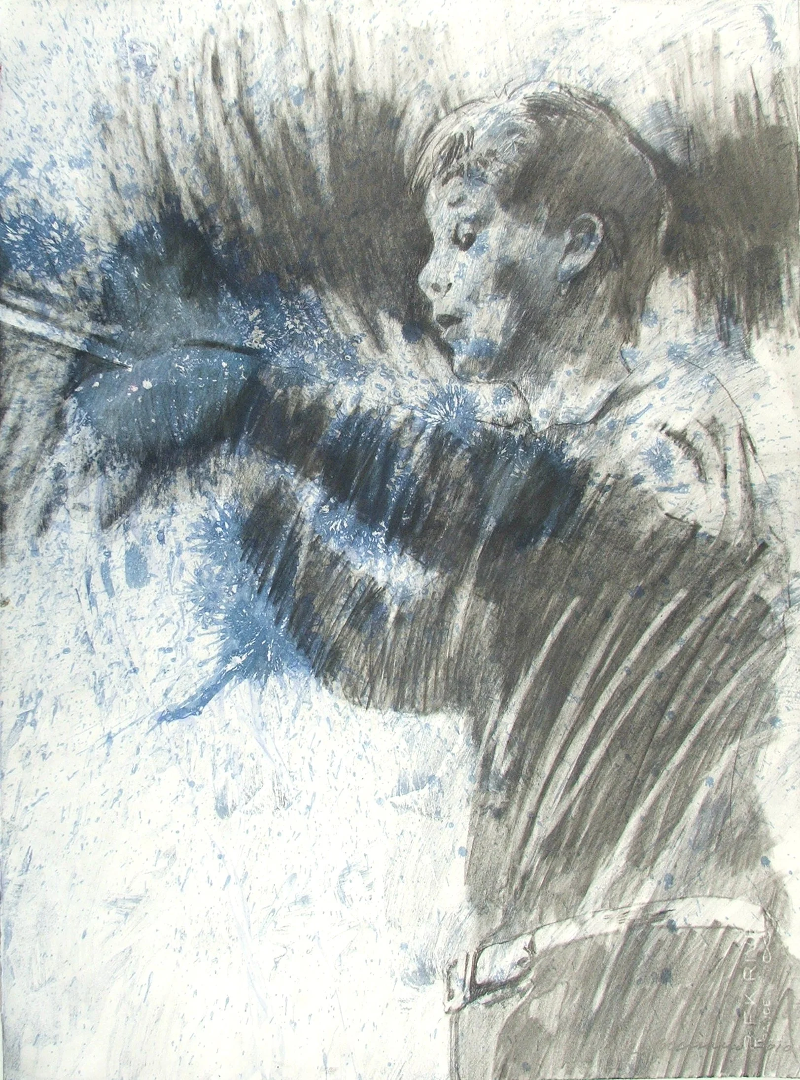 CONDUCTOR
Graphite, oil paint and water on Rives B.F.K.
22" x 30"
c. 2012