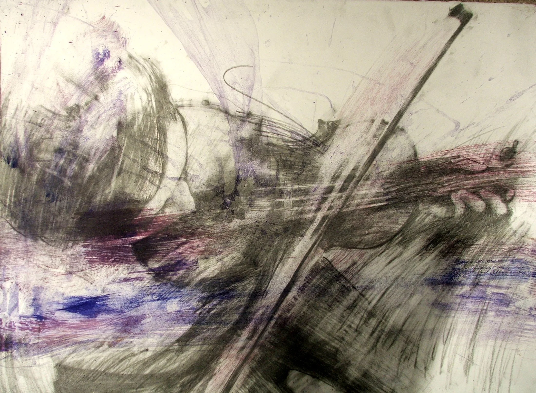 SOLO VIOLIN
Graphite, oil paint and water on Rives B.F.K.
30" x 22"
c. 2012