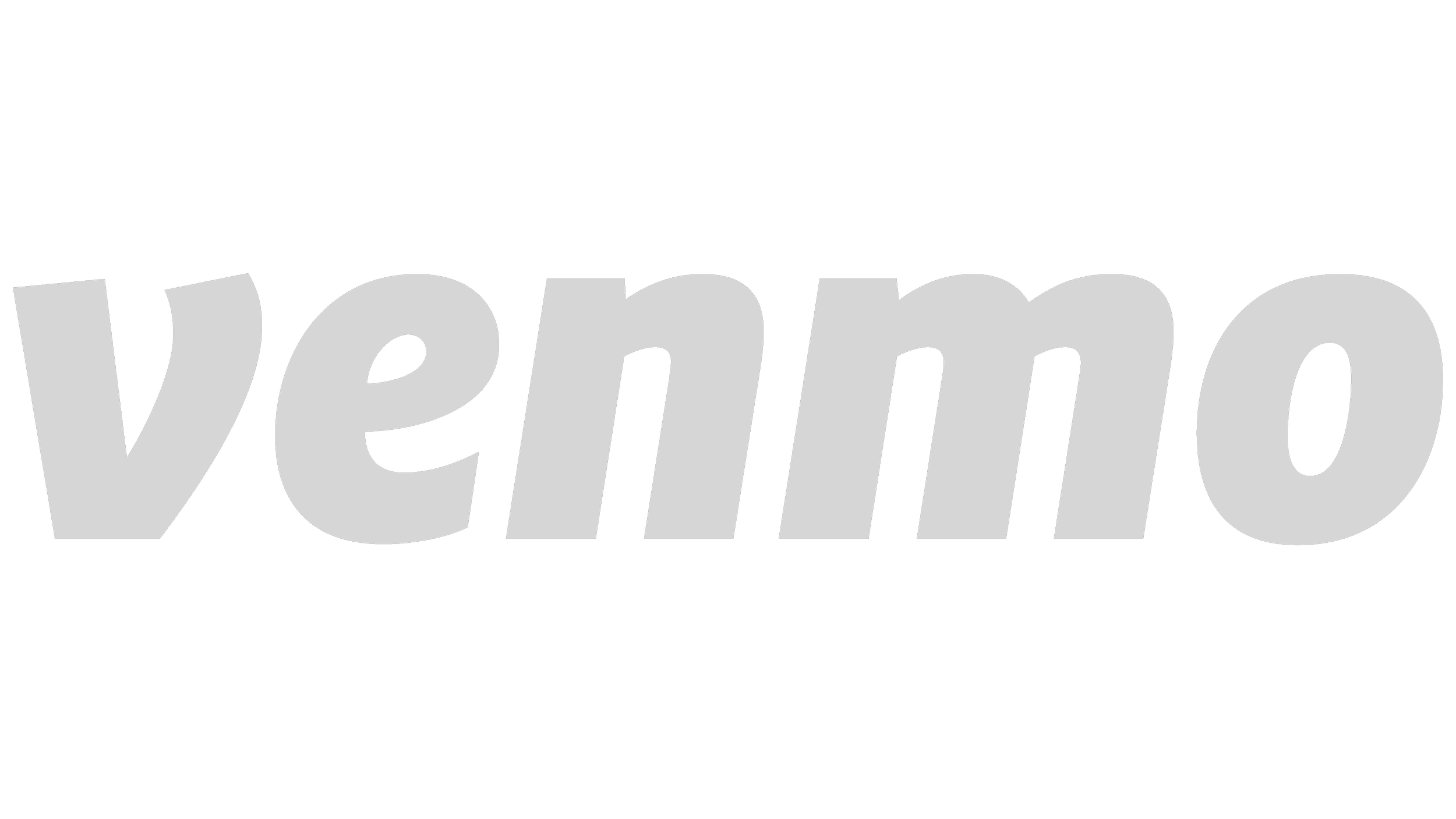 The word 'Venmo' in large, gray, bold letters on a black background.