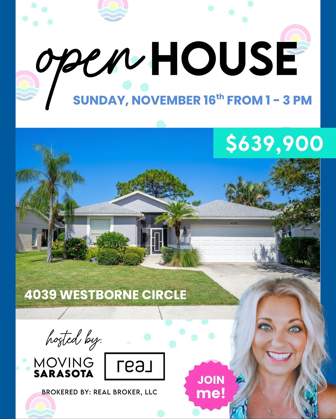 ✨✨ 𝗢𝗣𝗘𝗡 𝗛𝗢𝗨𝗦𝗘 &mdash; Sunday, Nov 16th, 1&ndash;3 PM! ✨⁣
📍 𝟰𝟬𝟯𝟵 𝗪𝗲𝘀𝘁𝗯𝗼𝗿𝗻𝗲 𝗖𝗶𝗿𝗰𝗹𝗲 | $𝟲𝟯𝟵,𝟵𝟬𝟬⁣
⁣
Discover Florida living at its finest in this 𝗯𝗲𝗮𝘂𝘁𝗶𝗳𝘂𝗹𝗹𝘆 𝗿𝗲𝗻𝗼𝘃𝗮𝘁𝗲𝗱 𝗦𝗮𝗿𝗮𝘀𝗼𝘁𝗮 𝗖𝗼𝘂𝗻𝘁𝘆 𝗴