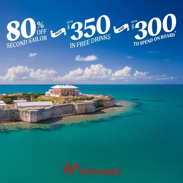 Virgin Voyages Wave Wednesday &ndash; Ends Tonight!

80% off the Second Sailor
Up to $350 in Free Drinks
Bonus Onboard Credit: Up to $300 on select NYC &amp; LA sailings
Why Jump In?

Adults-Only Freedom: No kids, no compromises&mdash;just energy, fl