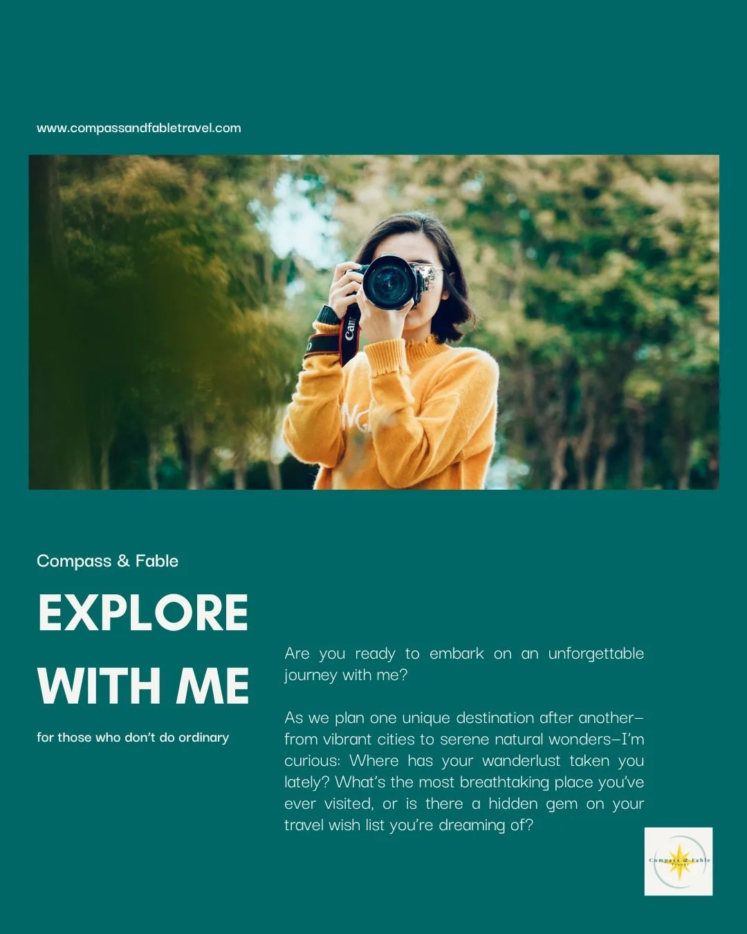 Wander with intention, discover with heart. Every destination has a story&mdash;and I&rsquo;m here to help you find yours. From sunrise strolls on Caribbean shores to soul-stirring moments steaming down a European river, your next adventure should fe