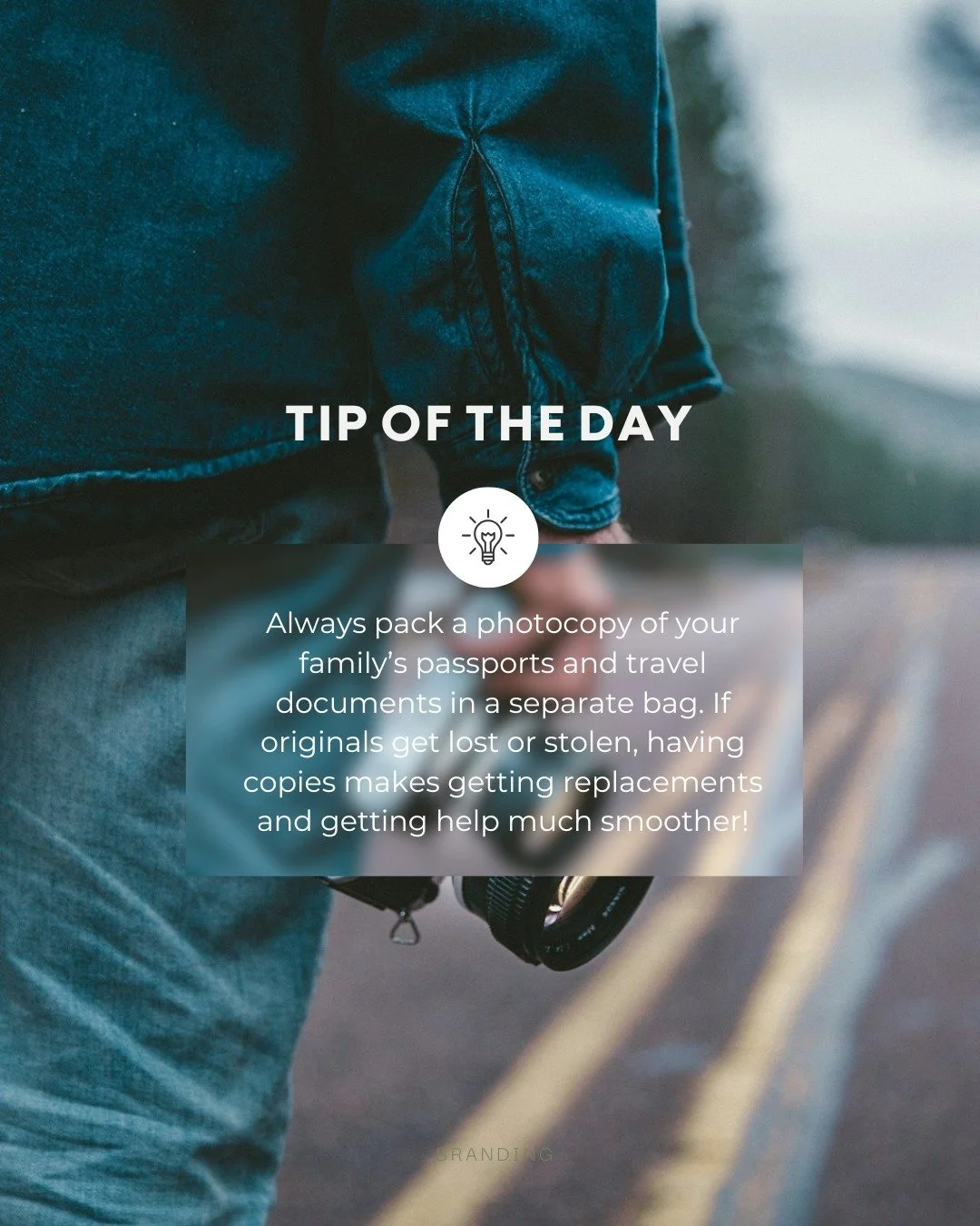 Tip of the Day: Don&rsquo;t Leave Home Without This Copy!

Pro travel wisdom from a decade-plus of architecting (extra)ordinary journeys: Always make a color copy (or high-quality photo) of your passport&rsquo;s ID page before you travel.

Keep one c