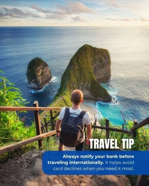 Small planning steps make a big difference when traveling abroad ✈️💳. Save this tip and travel smarter.  #TravelTip #TravelHack