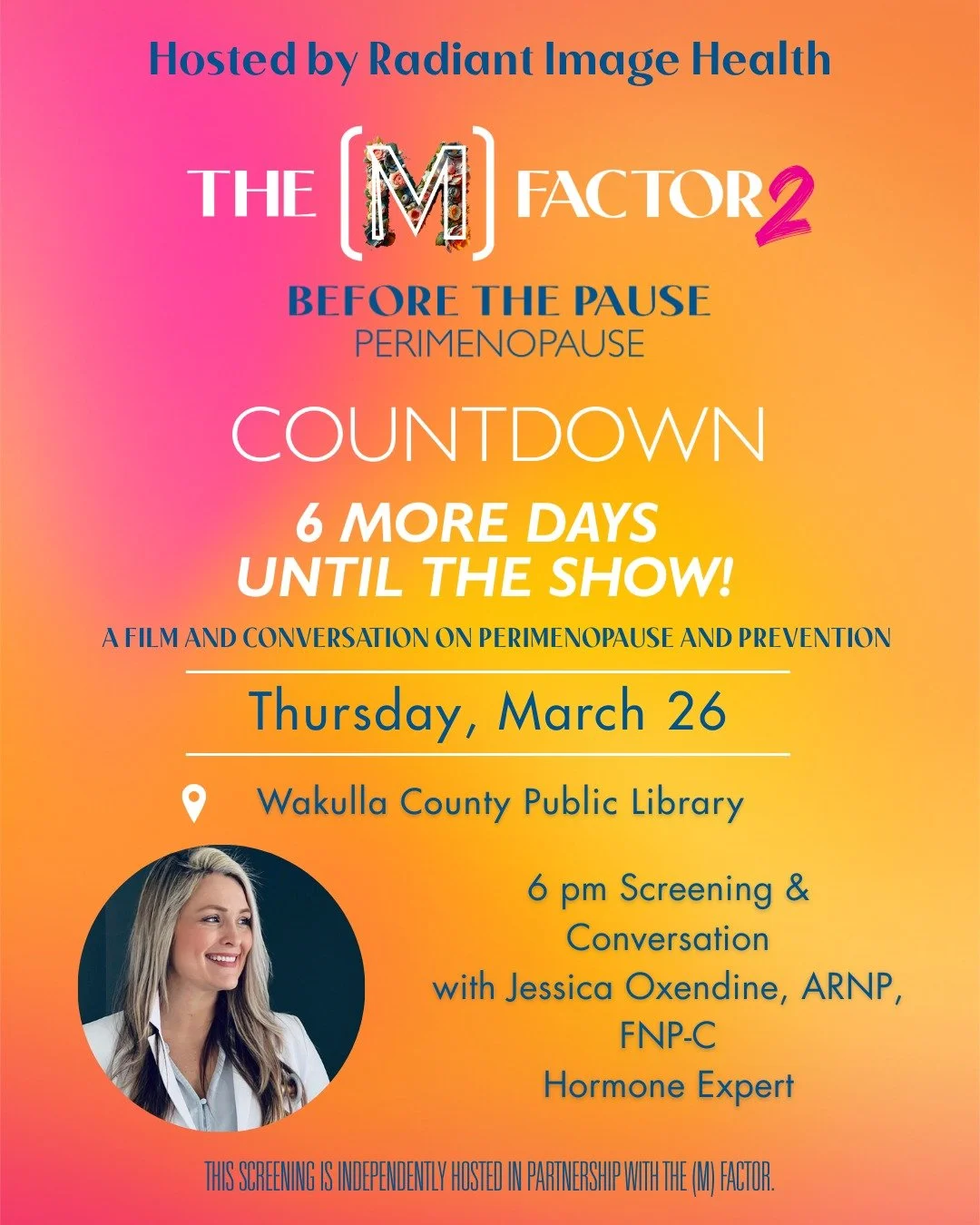 🌸 Menopause affects half the population &mdash; yet remains one of the least discussed health transitions.
Join our community screening of The (M) Factor to better understand symptoms, treatment options, and how to advocate for better care.
👩&zwj;?